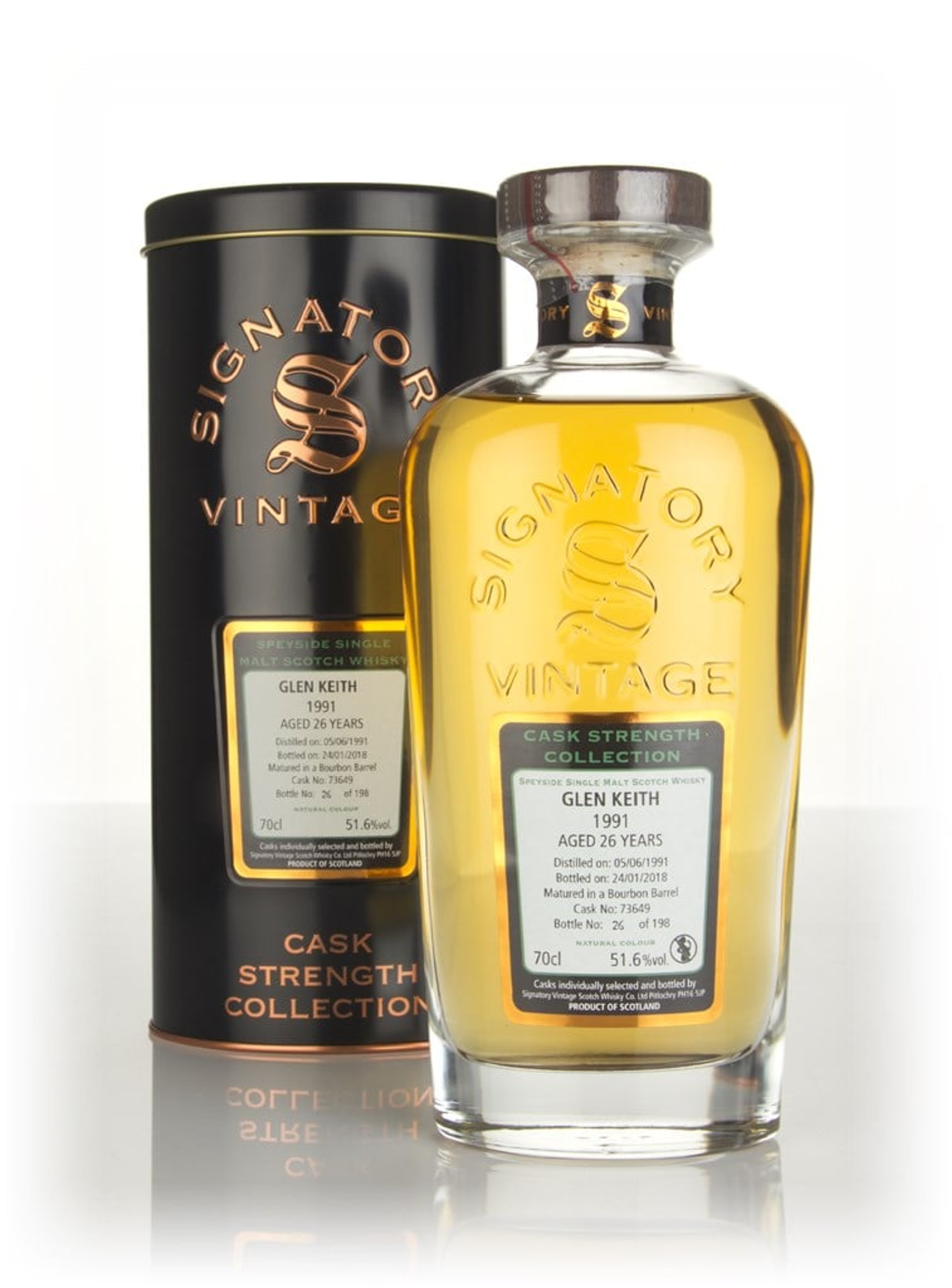 Glen Keith 26 Year Old 1991 (cask 73649) - Cask Strength Collection (Signatory) 70cl