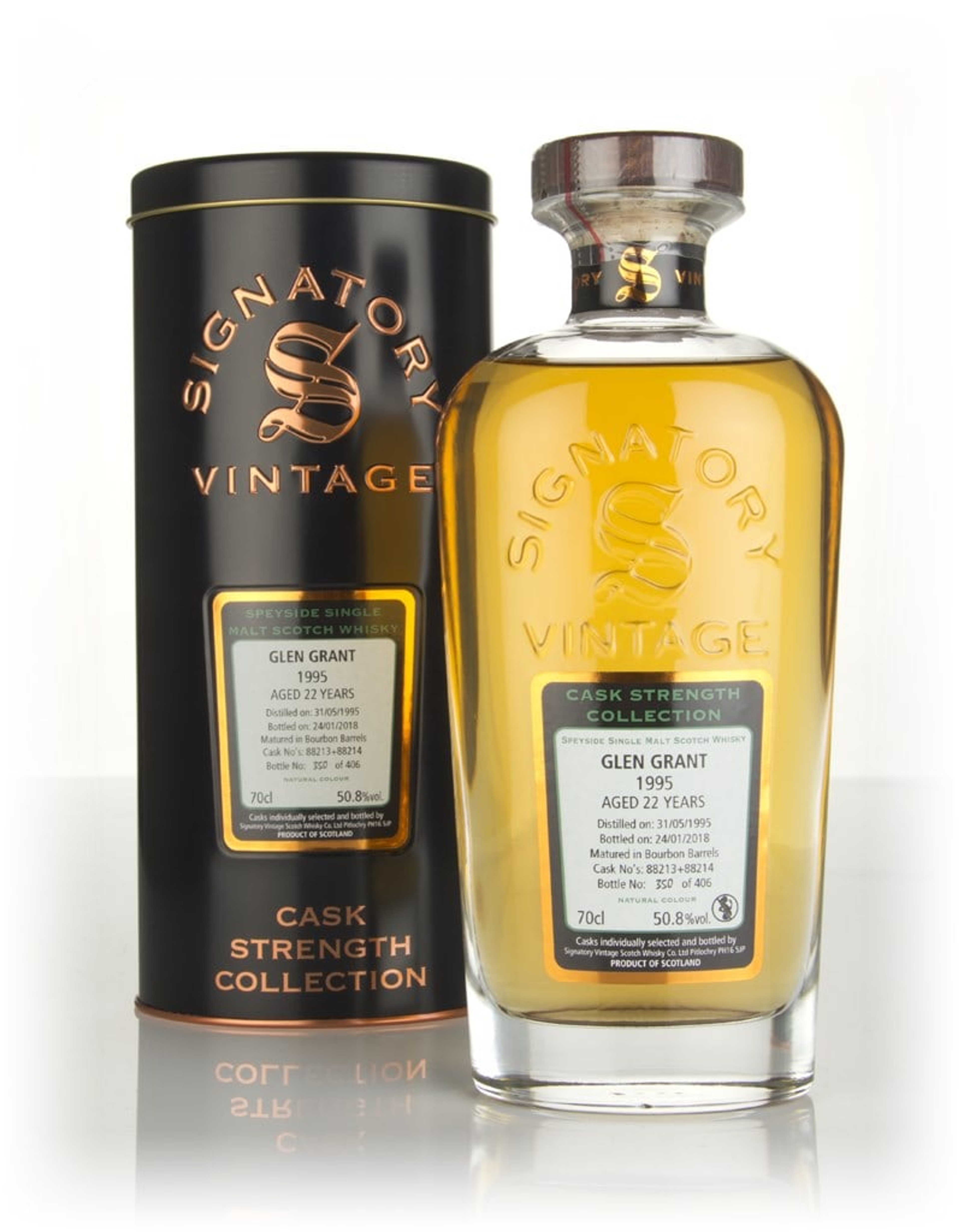Glen Grant 22 Year Old 1995 (casks 88213 & 88214) - Cask Strength Collection (Signatory) 70cl