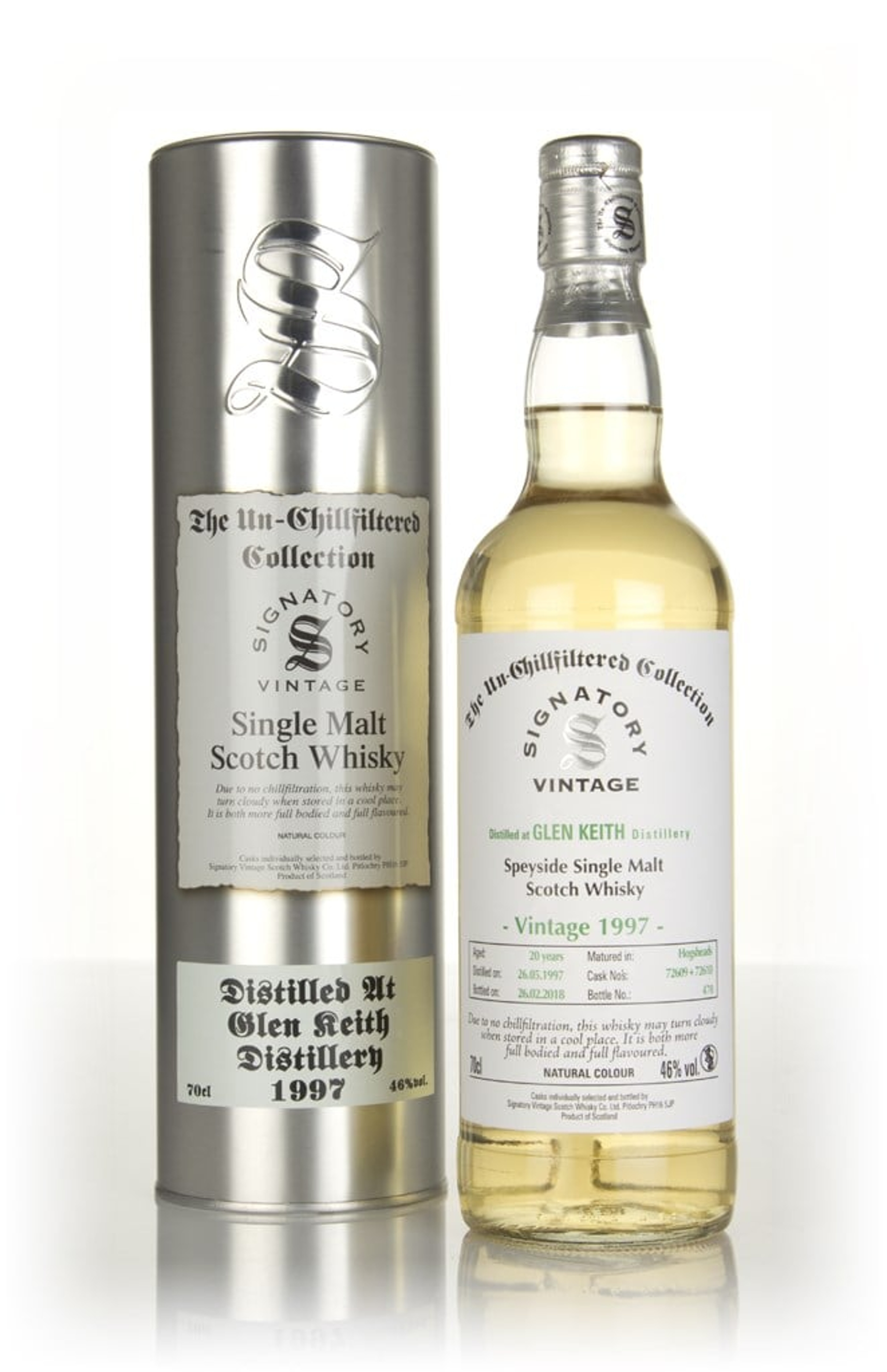 Glen Keith 20 Year Old 1997 (cask 72609 & 72610) - Un-Chillfiltered Collection (Signatory) 70cl