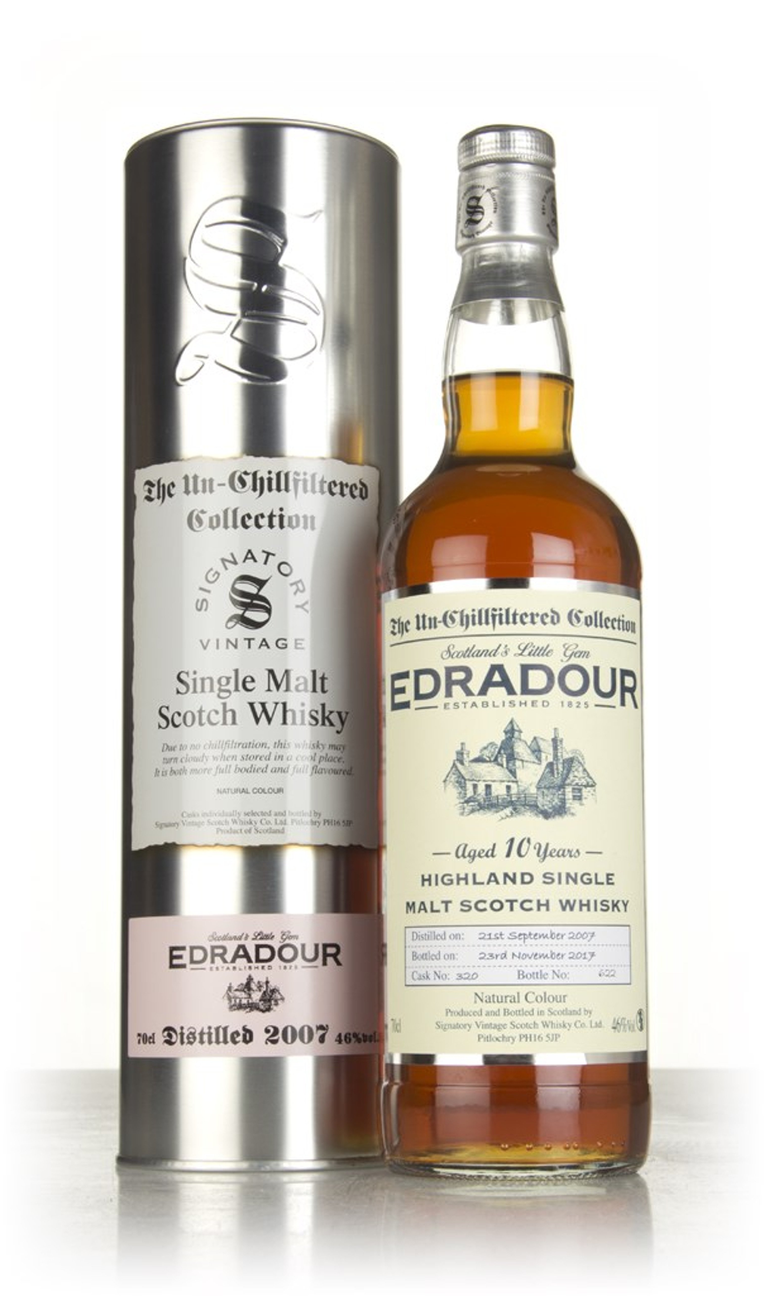 Edradour 10 Year Old 2007 (cask 320)  - Un-Chillfiltered Collection (Signatory) 70cl