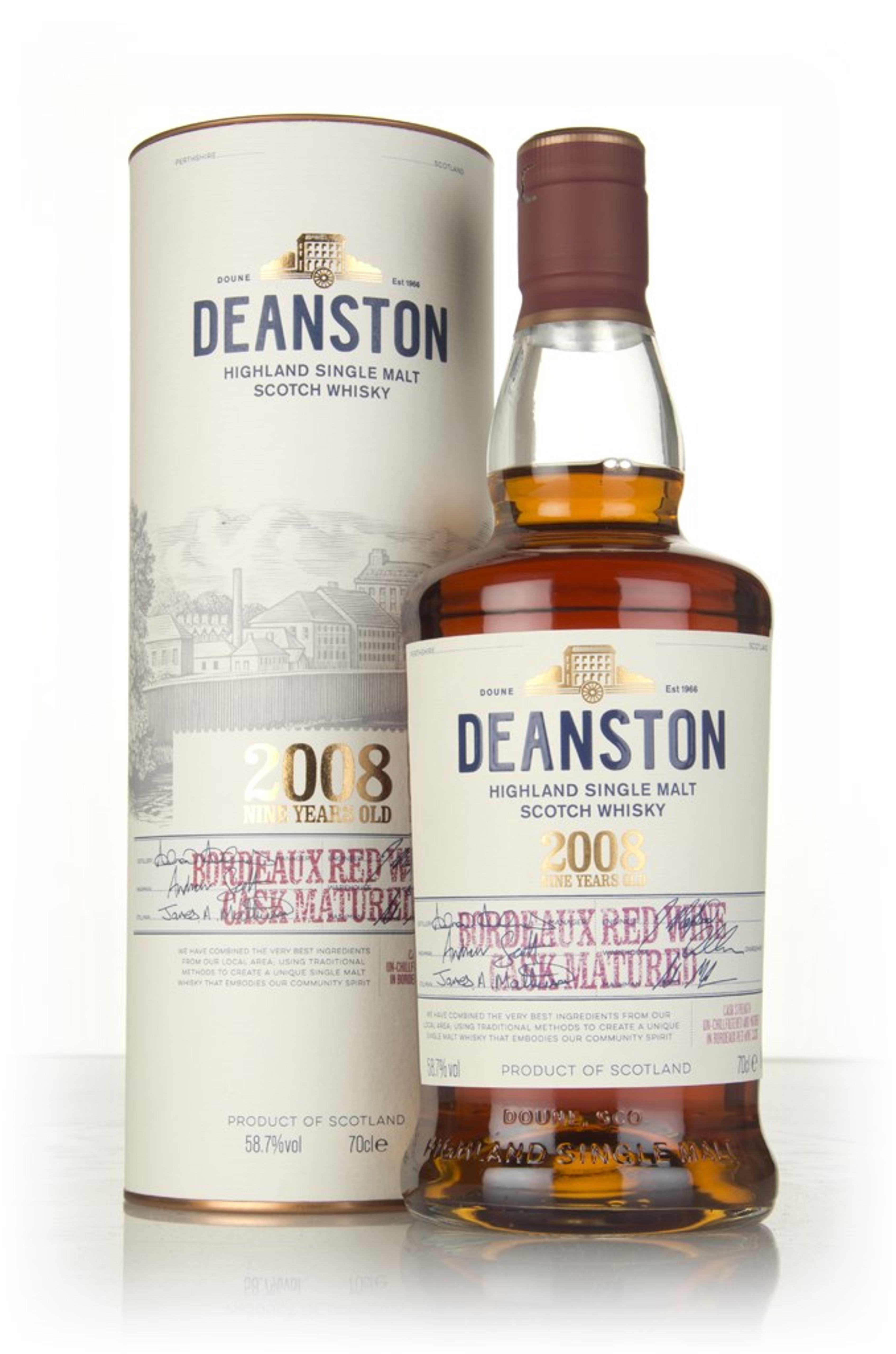 Deanston 9 Year Old 2008 - Bordeaux Red Wine Cask Matured 70cl