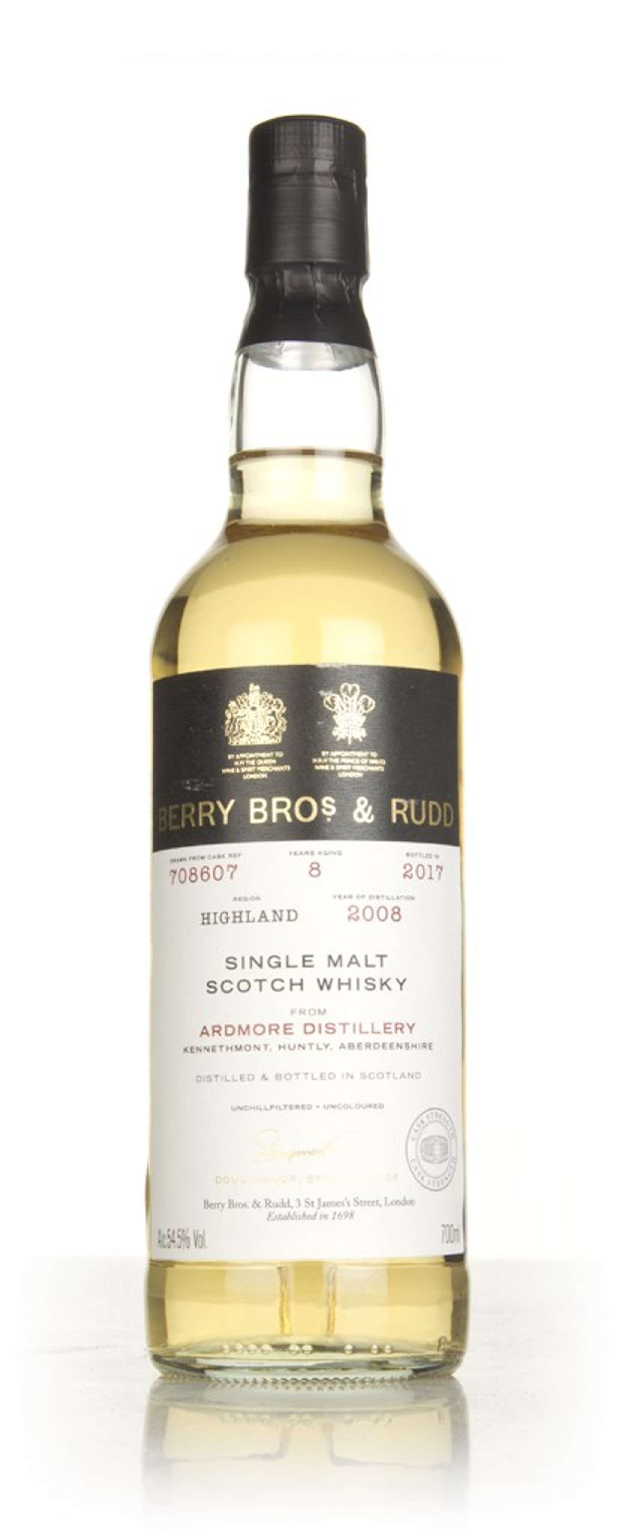 Ardmore 8 Year Old 2008 (cask 708607) - Berry Bros. & Rudd 70cl