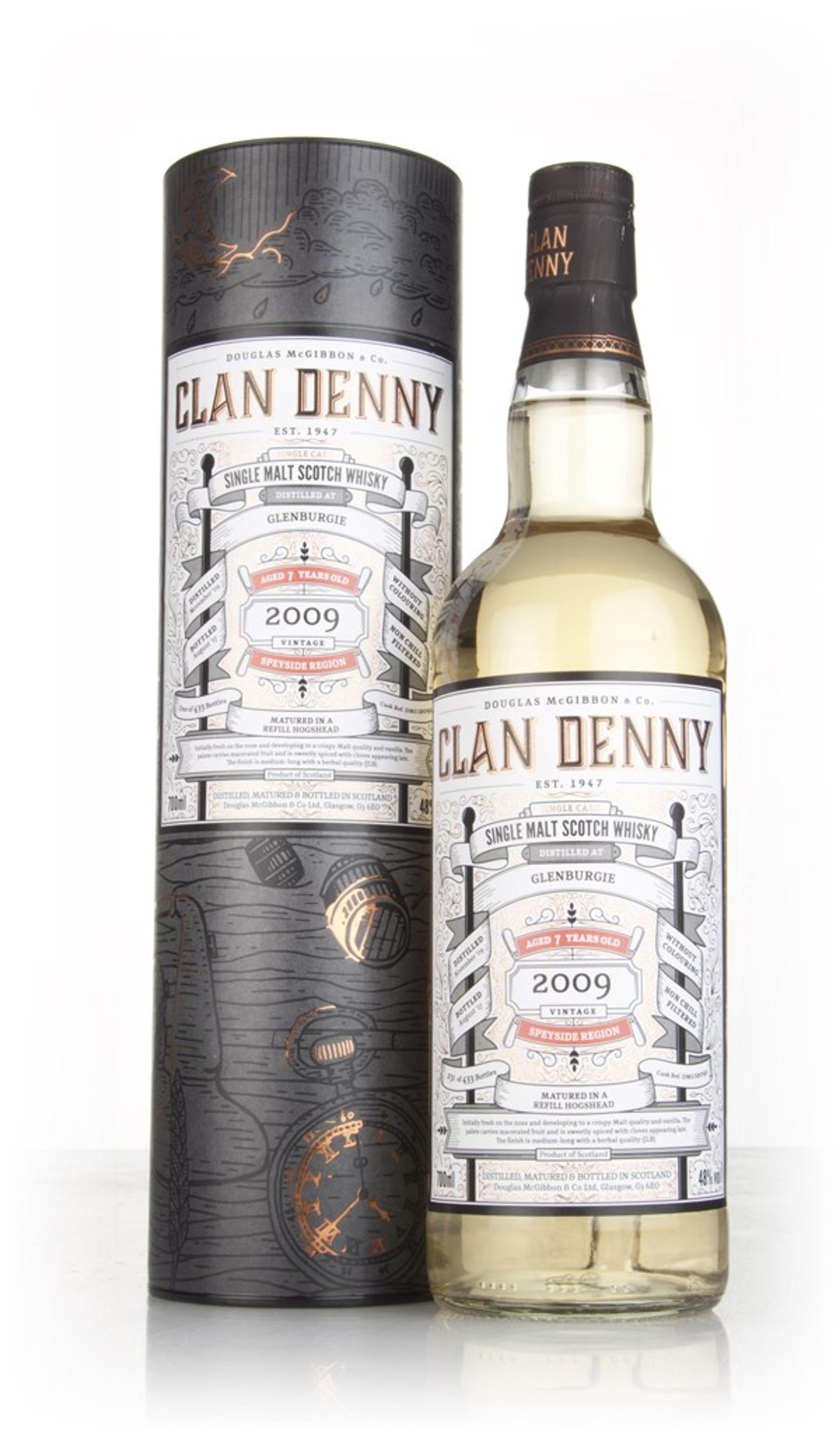 Glenburgie 7 Year Old 2009 (cask 12091) - Clan Denny (Douglas Laing) 70cl
