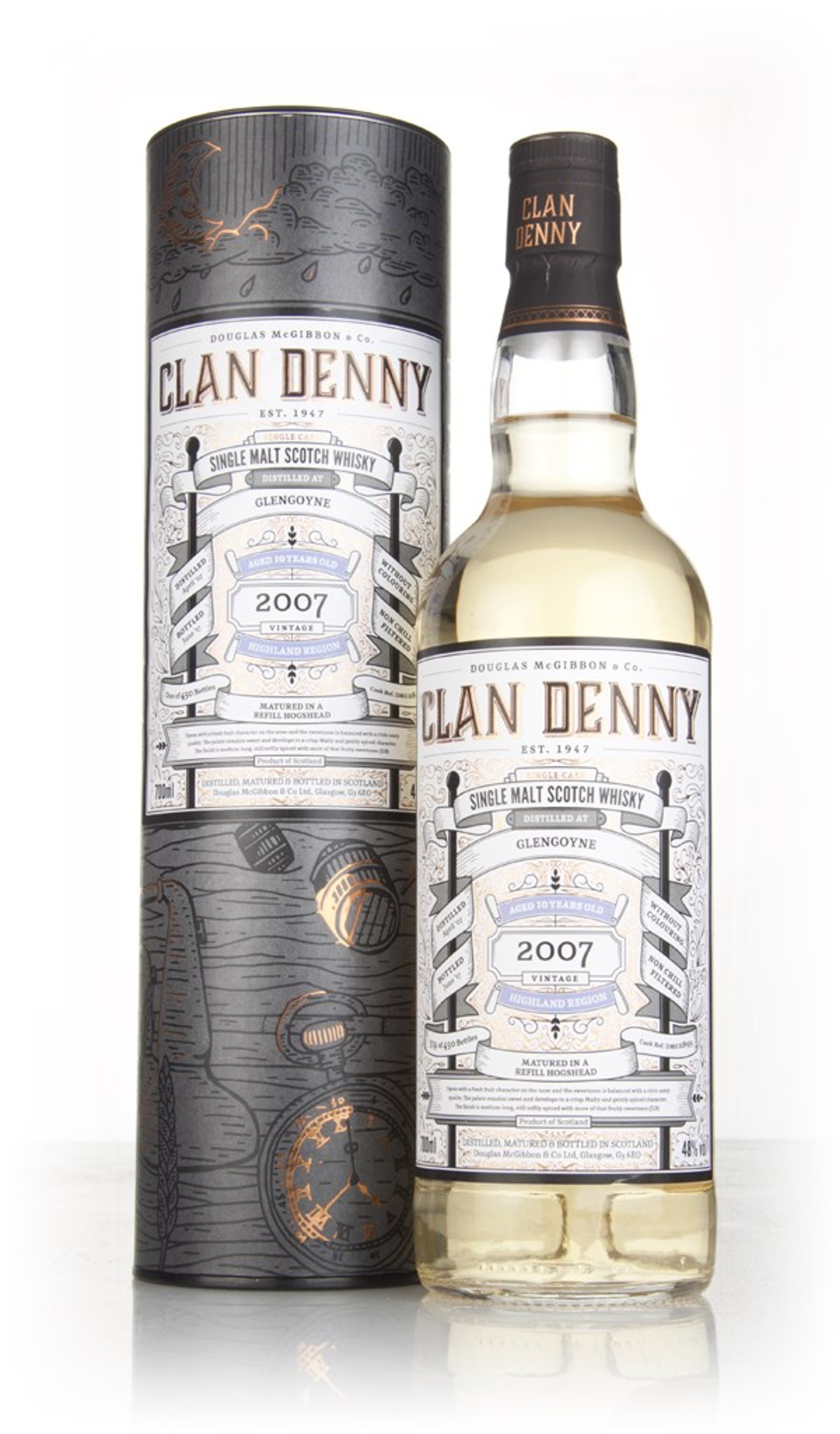 Glengoyne 10 Year Old 2007 (cask 11893) - Clan Denny (Douglas Laing) 70cl