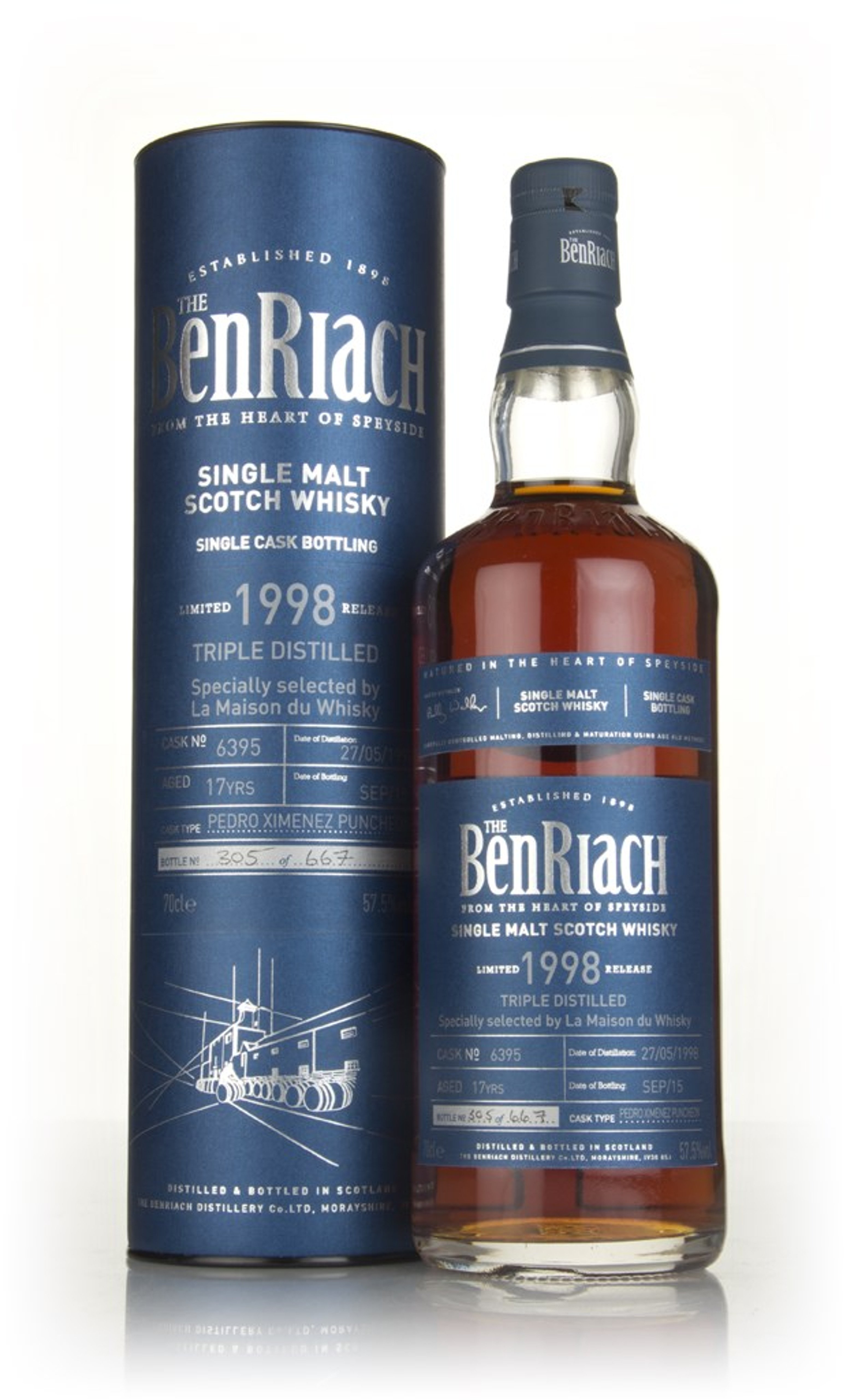 Benriach 17 Year Old 1998 (cask 6395) - Pedro Ximénez Puncheon 70cl