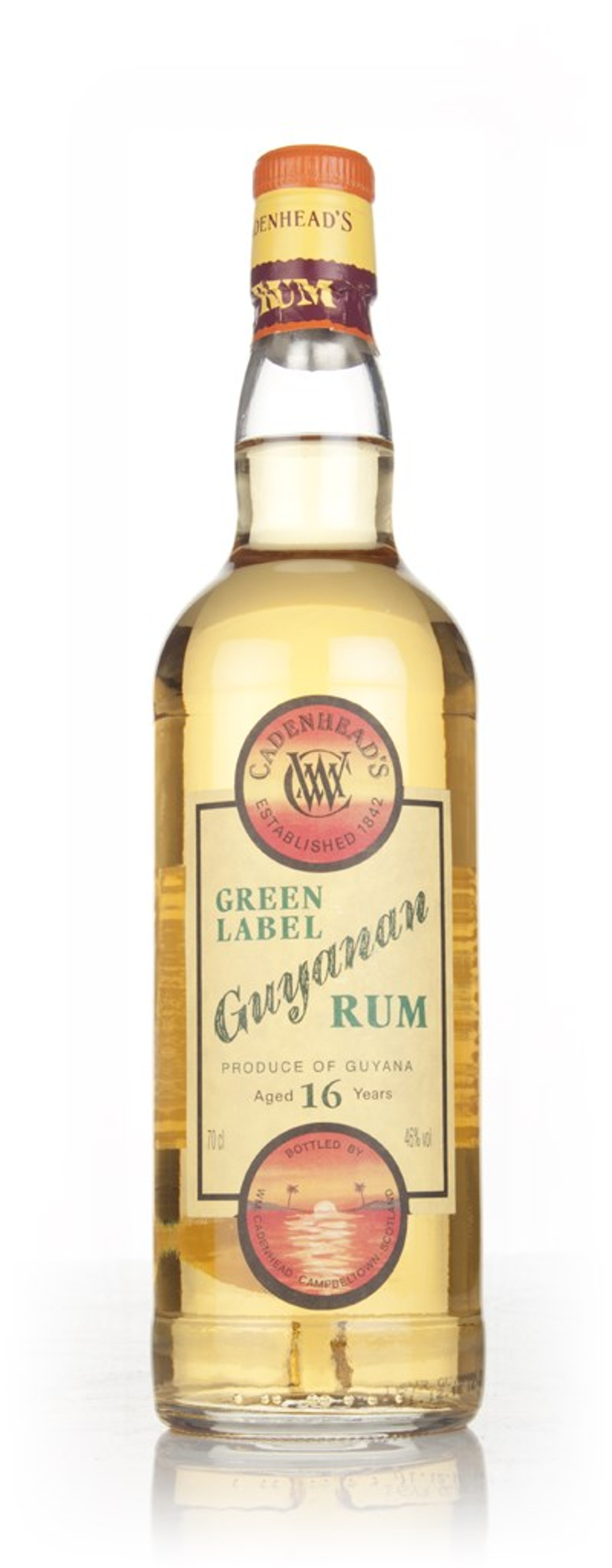 WM Cadenhead 16 Year Old Green Label Guyanan Rum 70cl