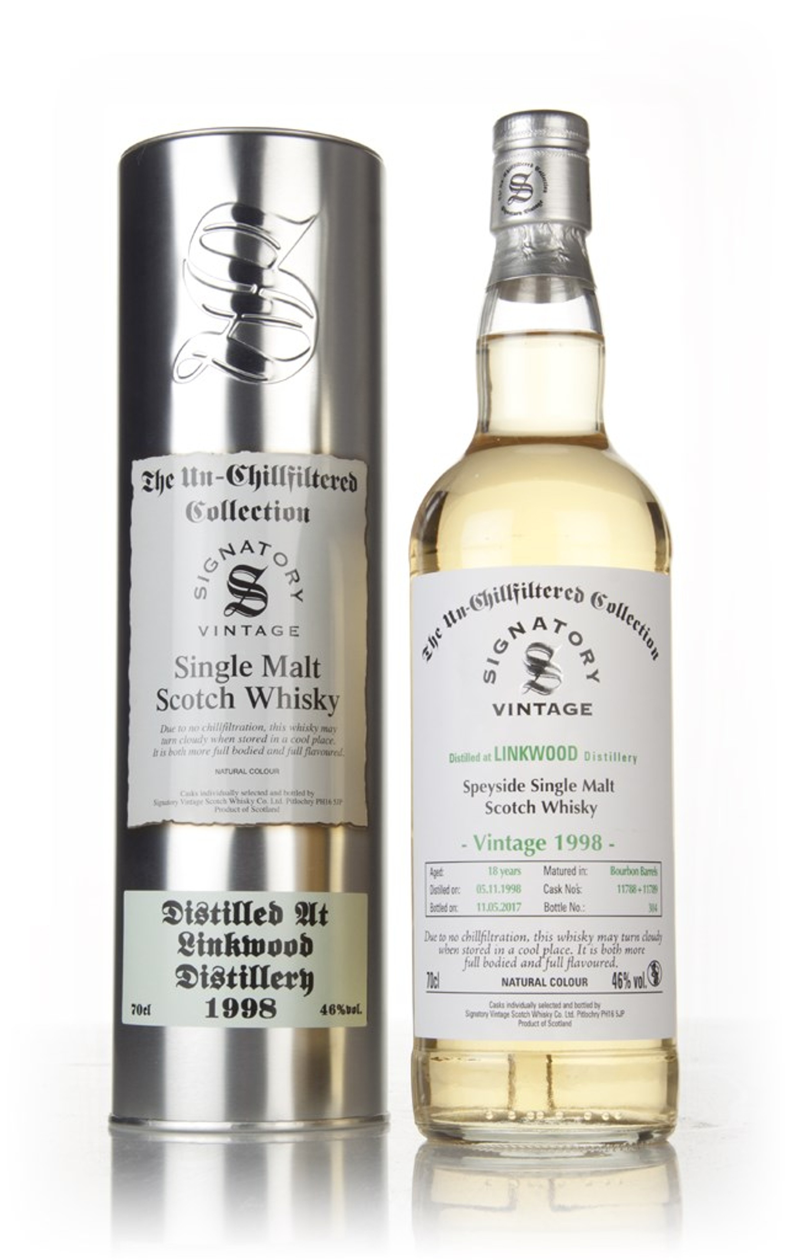 Linkwood 18 Year Old 1998 (casks 11788 & 11789) - Un-Chillfiltered Collection (Signatory) 70cl