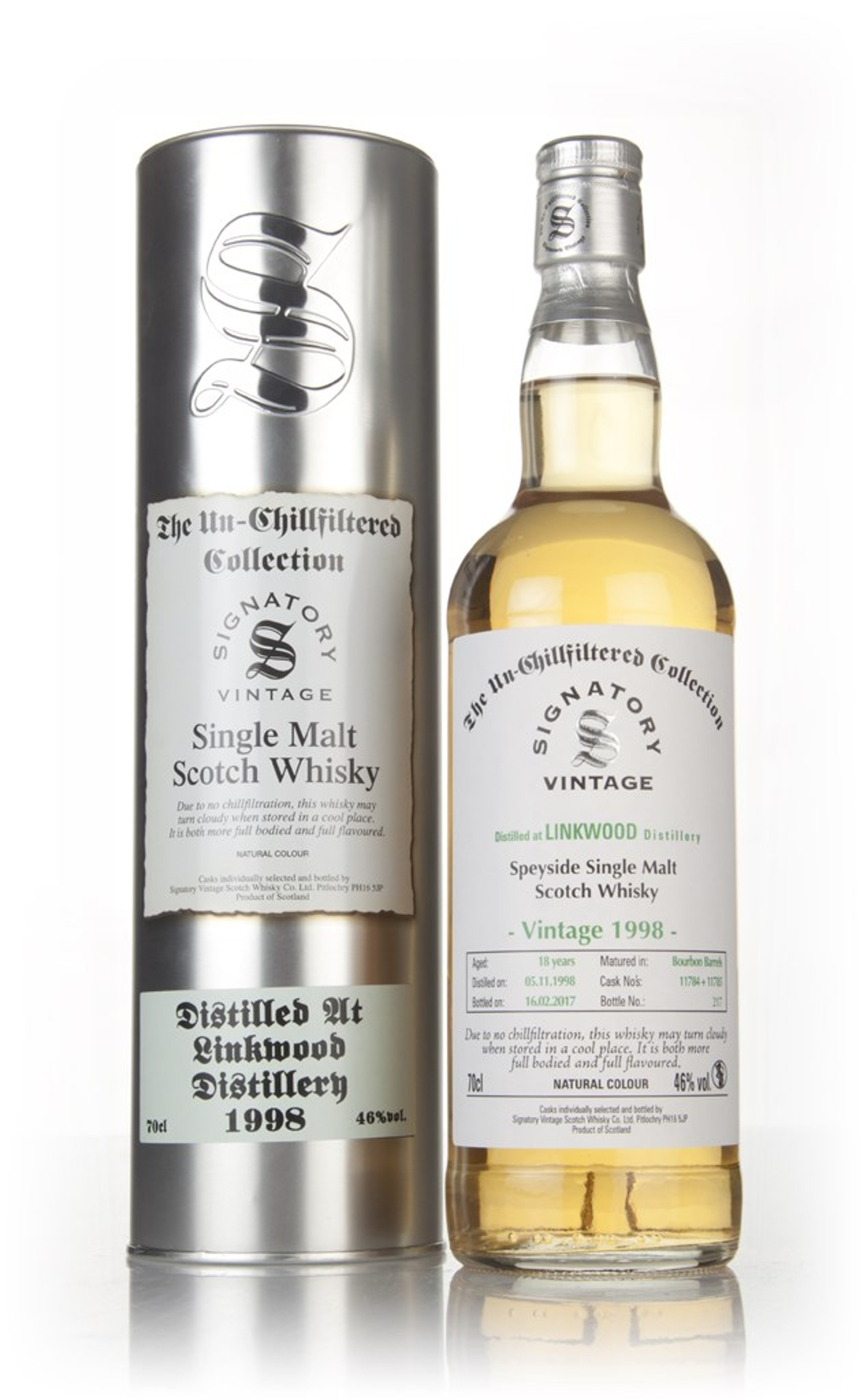 Linkwood 18 Year Old 1998 (casks 11784 & 11785) - Un-Chillfiltered Collection (Signatory) 70cl