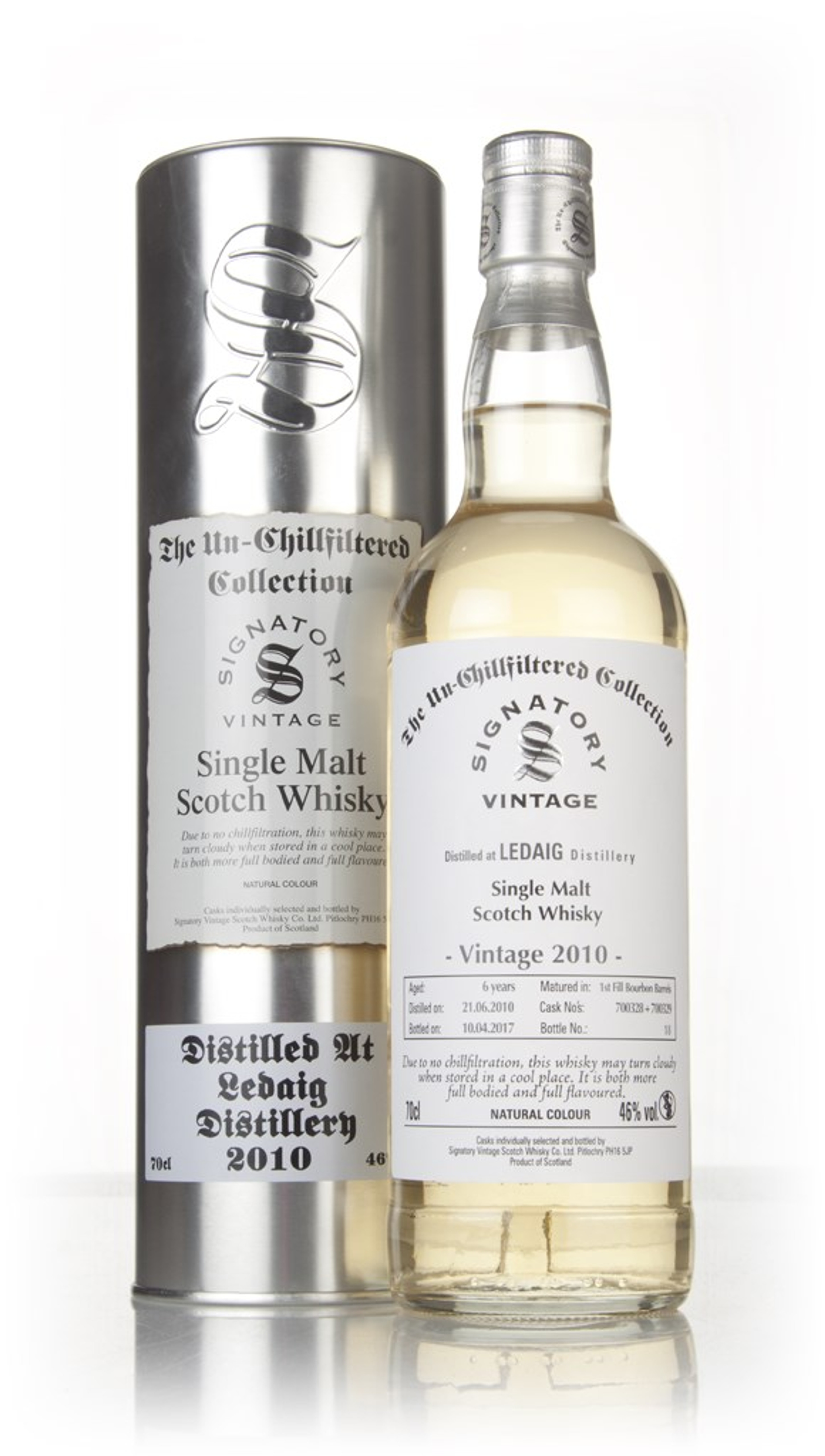 Ledaig 6 Year Old 2010 (casks 700328 & 700329) - Un-Chillfiltered Collection (Signatory) 70cl