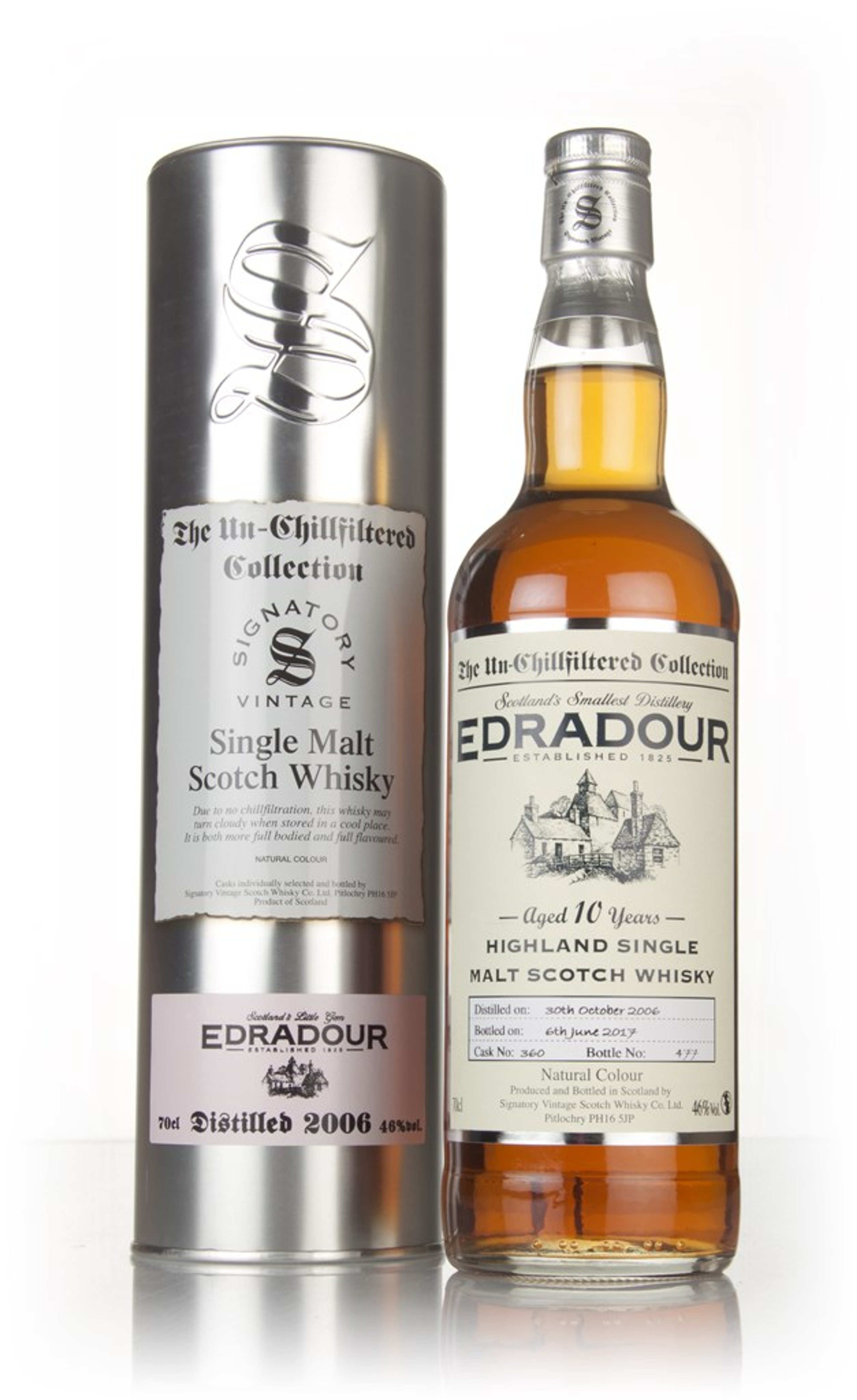 Edradour 10 Year Old 2006 (cask 360)  - Un-Chillfiltered Collection (Signatory) 70cl
