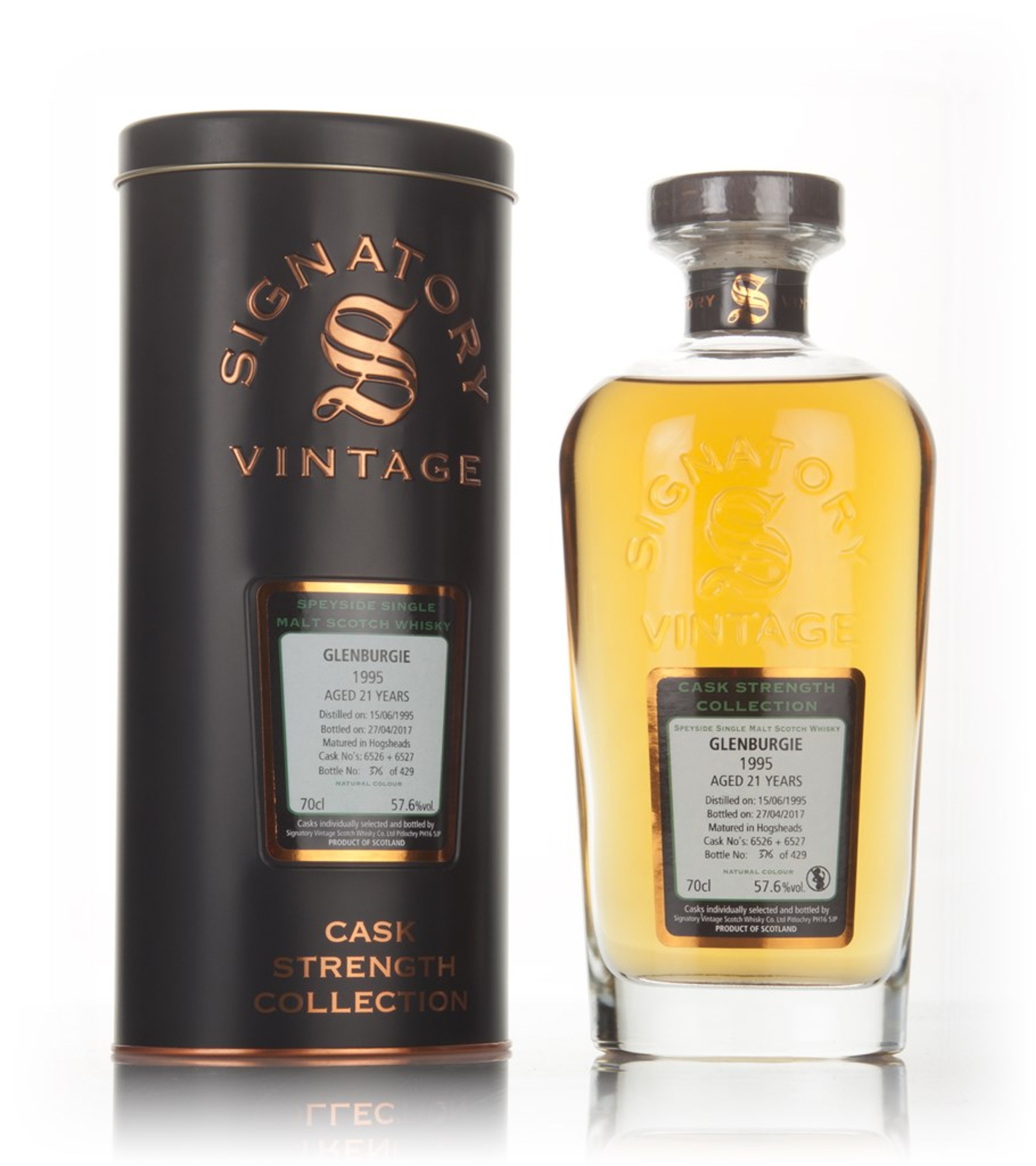 Glenburgie 21 Year Old 1995 (cask 6526 & 6527) - Cask Strength Collection (Signatory) 70cl