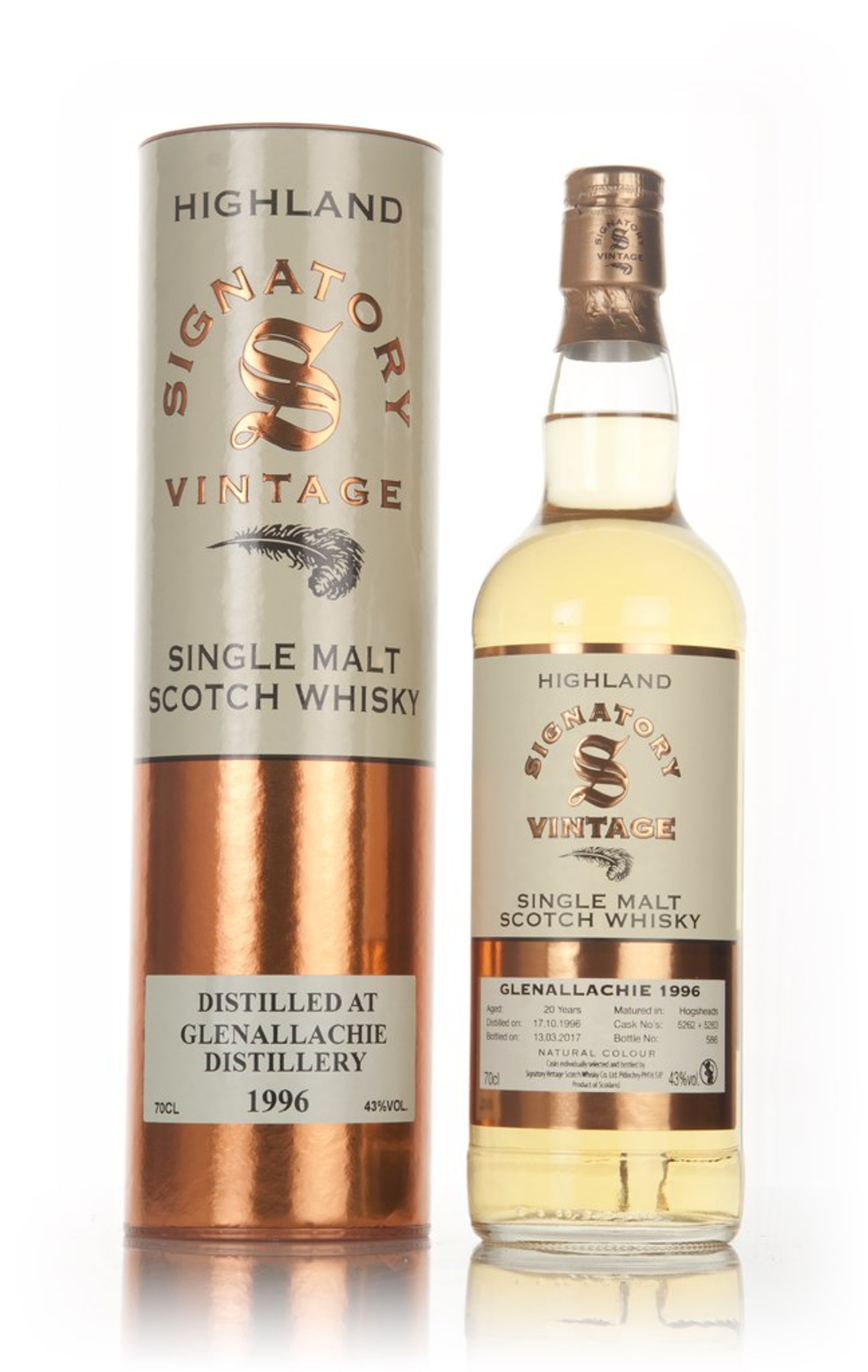 Glenallachie 20 Year Old 1996 (casks 5262 & 5263) - Signatory 70cl