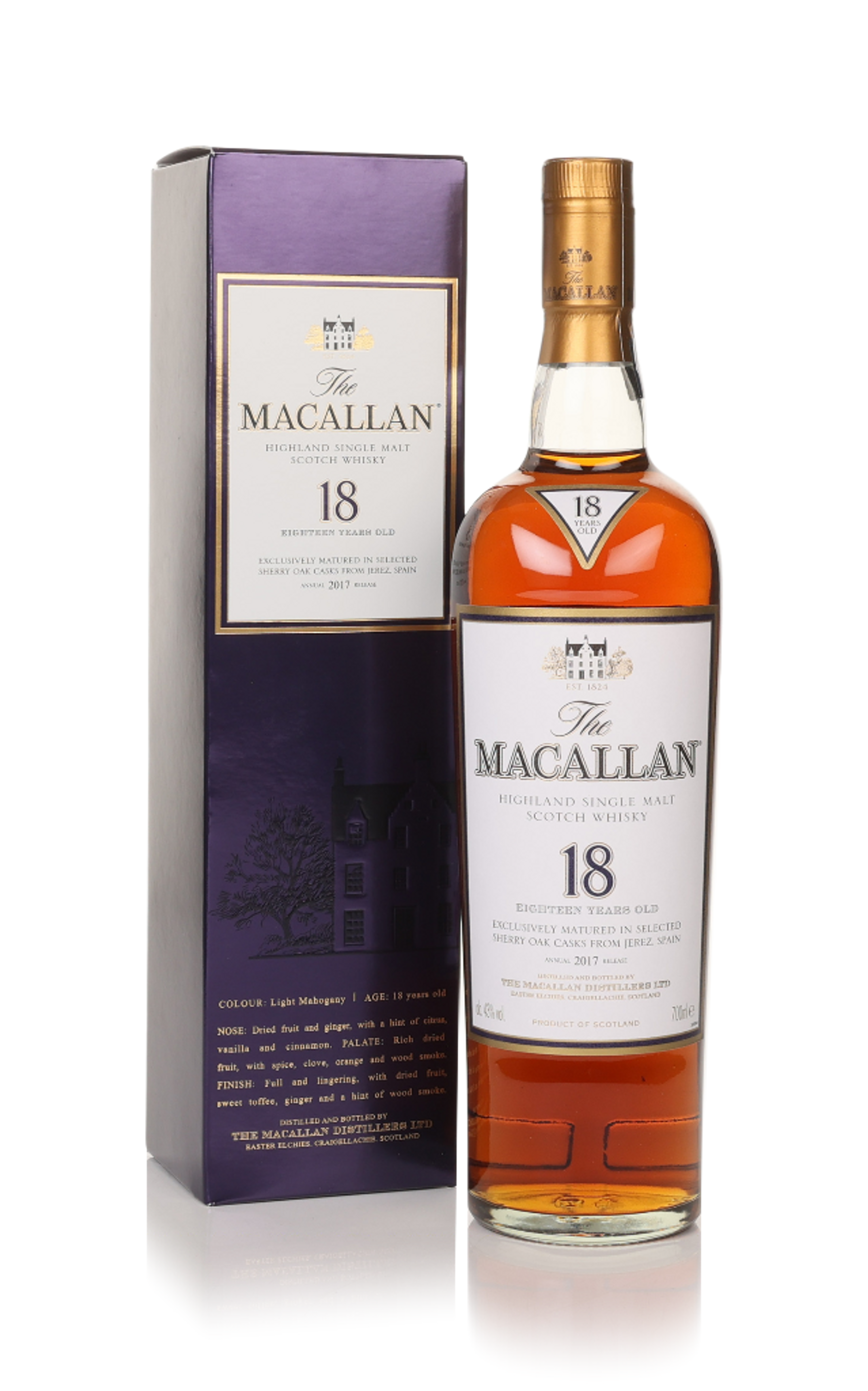 The Macallan 18年 シェリーオーク 2024年 Macallan 18yr Sherry Oak Single Malt Scotch - 2024 Release
