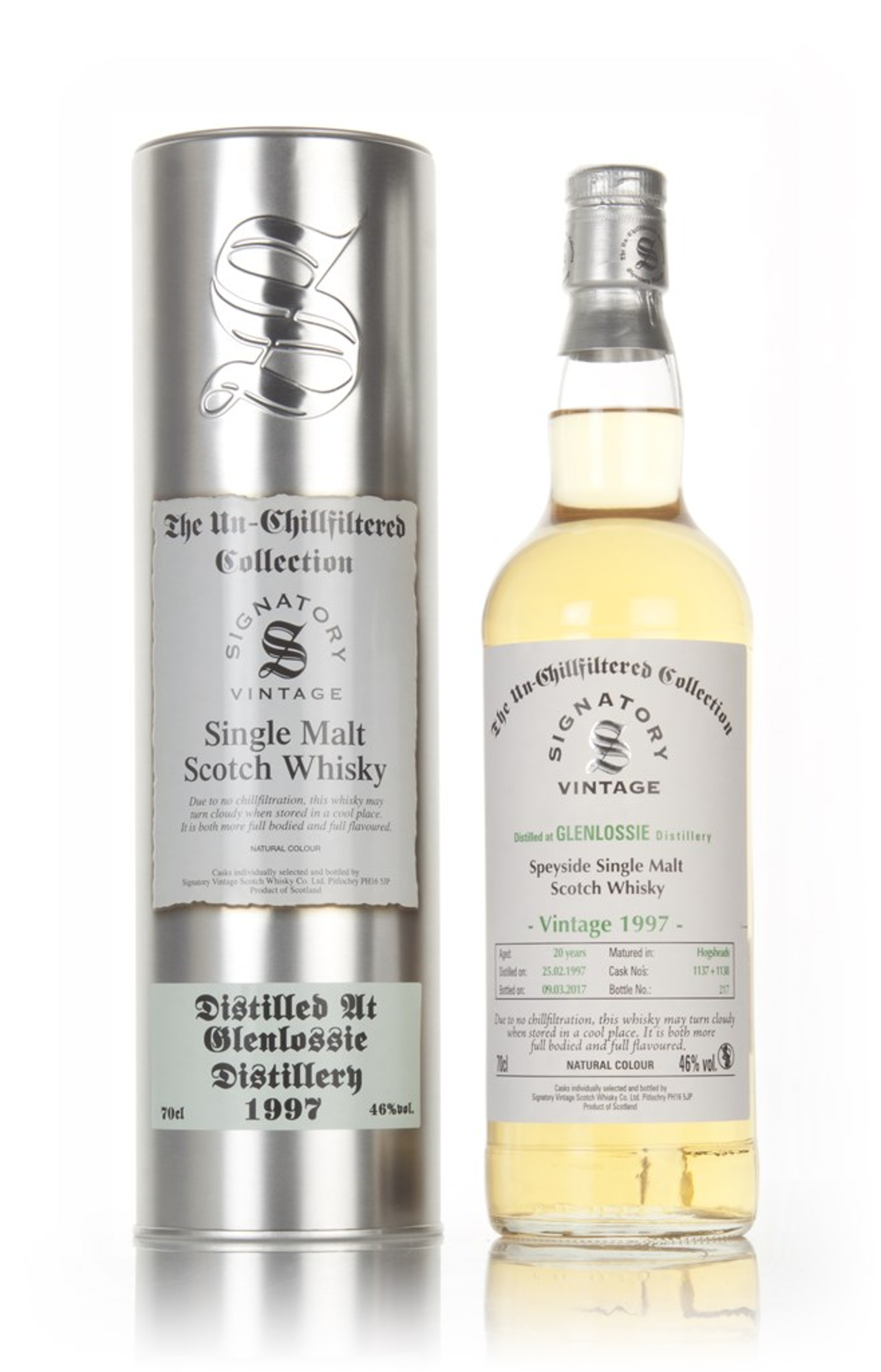 Glenlossie 20 Year Old 1997 (cask 1137 & 1138) - Un-Chillfiltered Collection (Signatory) 70cl