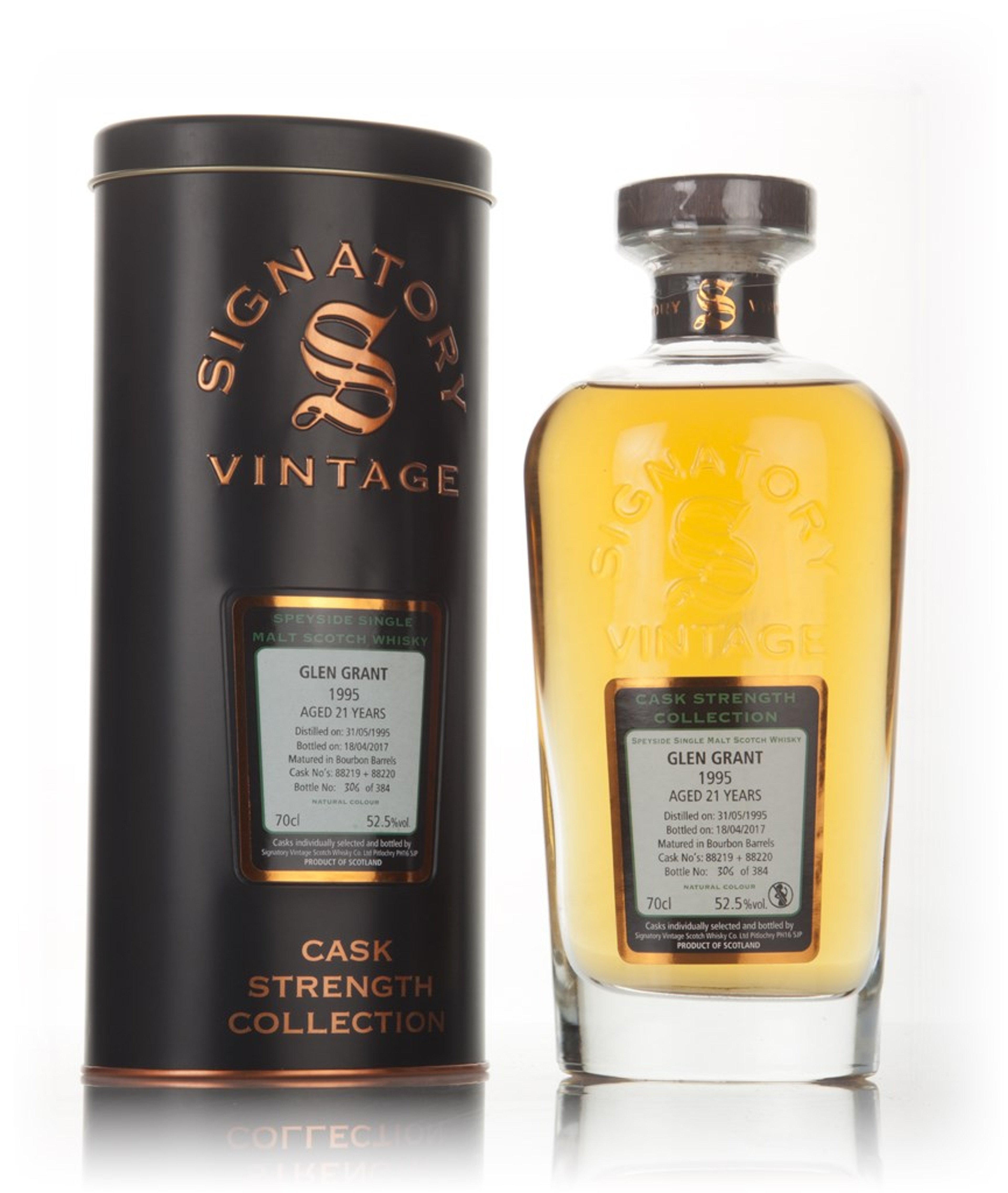 Glen Grant 21 Year Old 1995 (casks 88219 & 88220) - Cask Strength Collection (Signatory) 70cl
