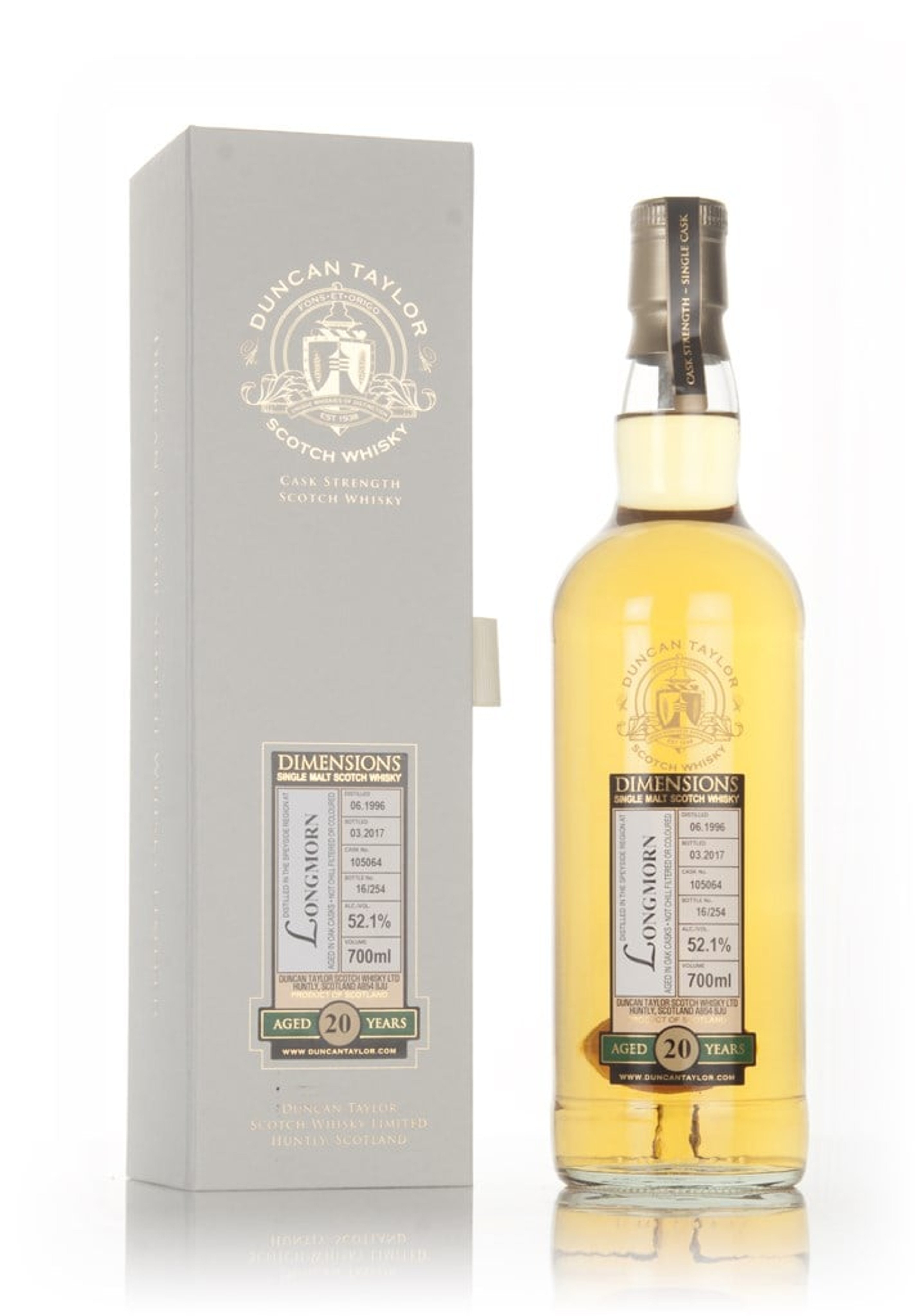 Longmorn 20 Year Old 1996 (cask 105064) - Dimensions (Duncan Taylor) 70cl