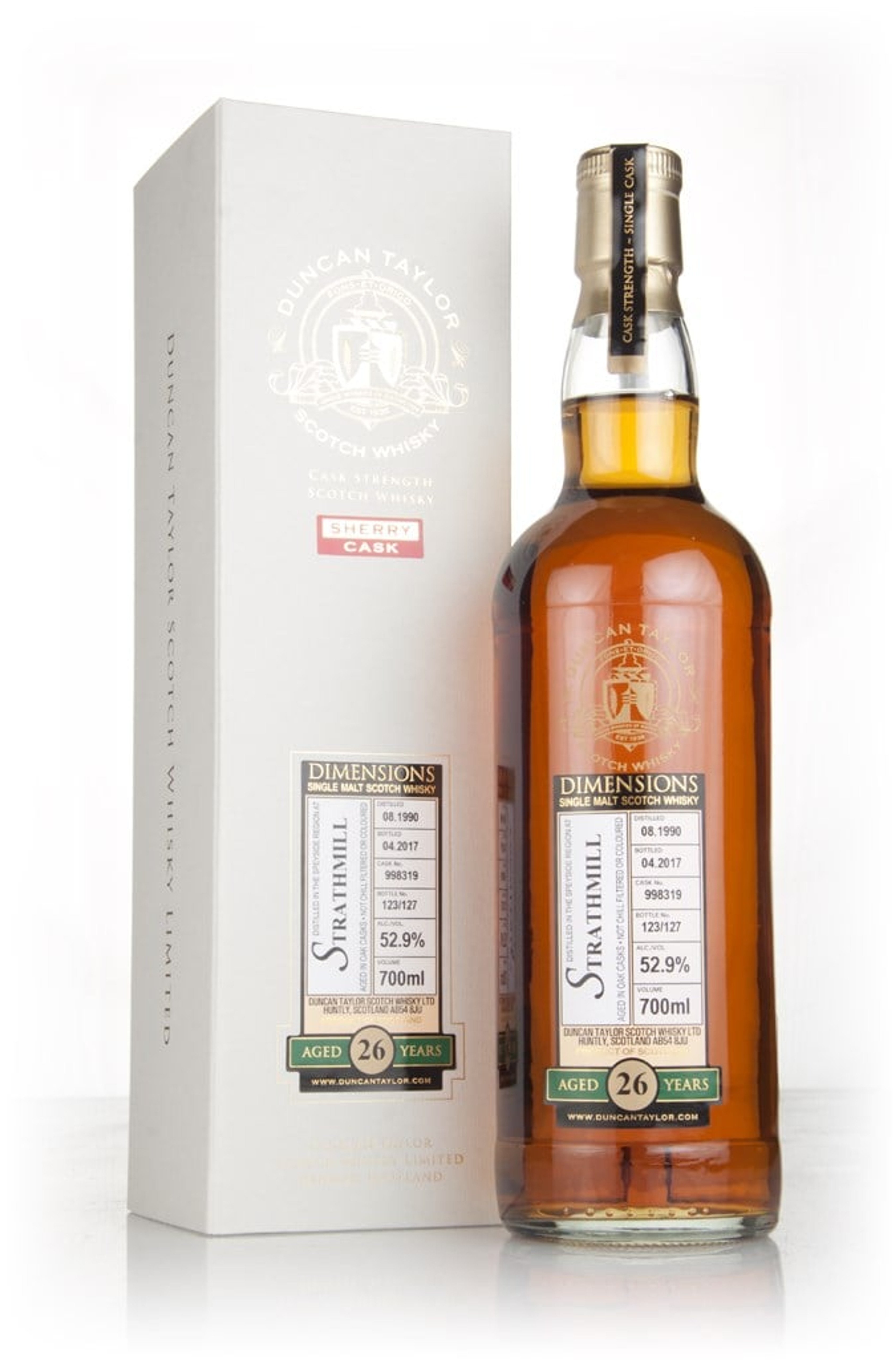 Strathmill 26 Year Old 1990 (cask 998319) - Dimensions (Duncan Taylor) 70cl