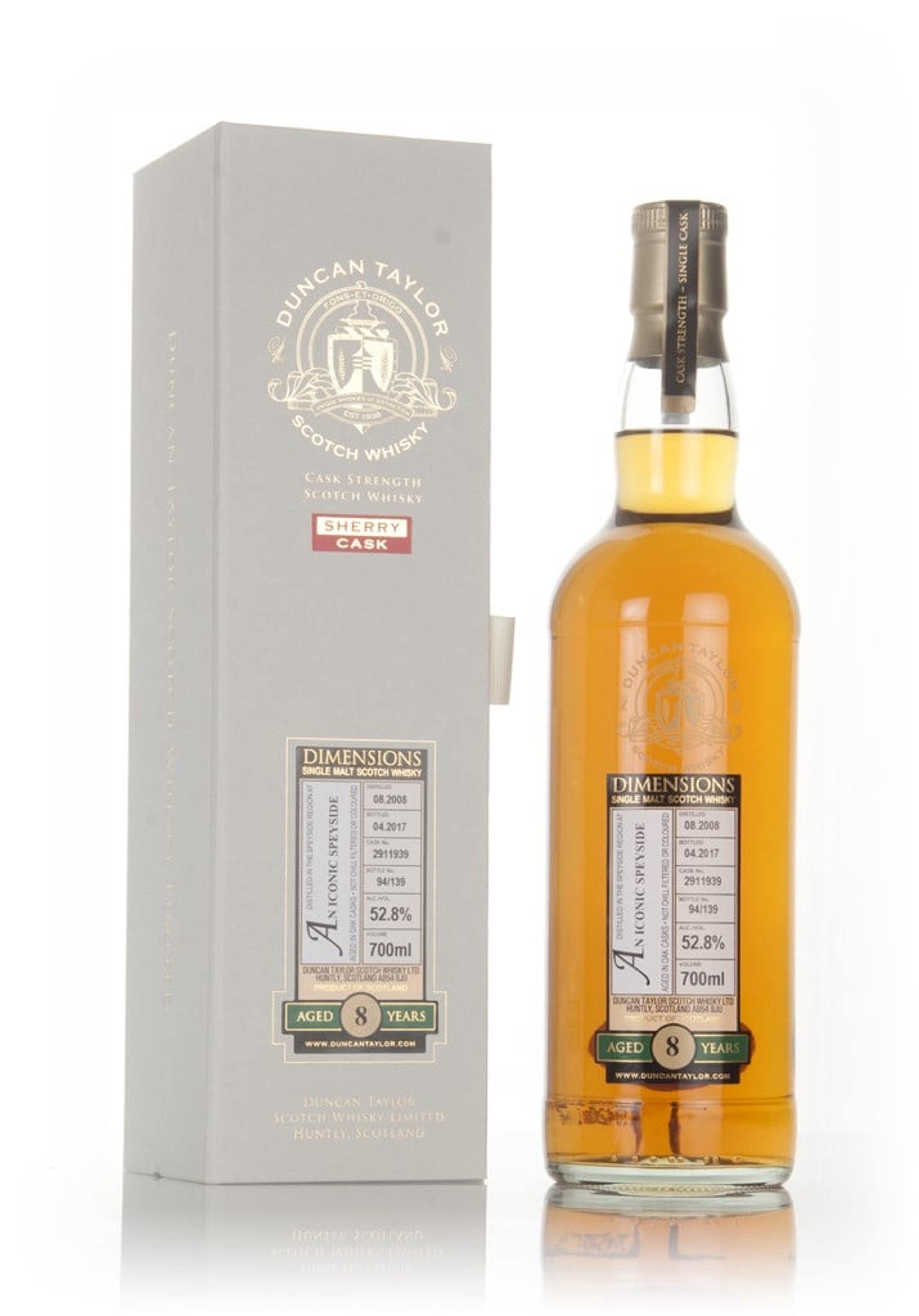 An Iconic Speyside 8 Year Old 2008 (cask 2911939) - Dimensions (Duncan Taylor) 70cl
