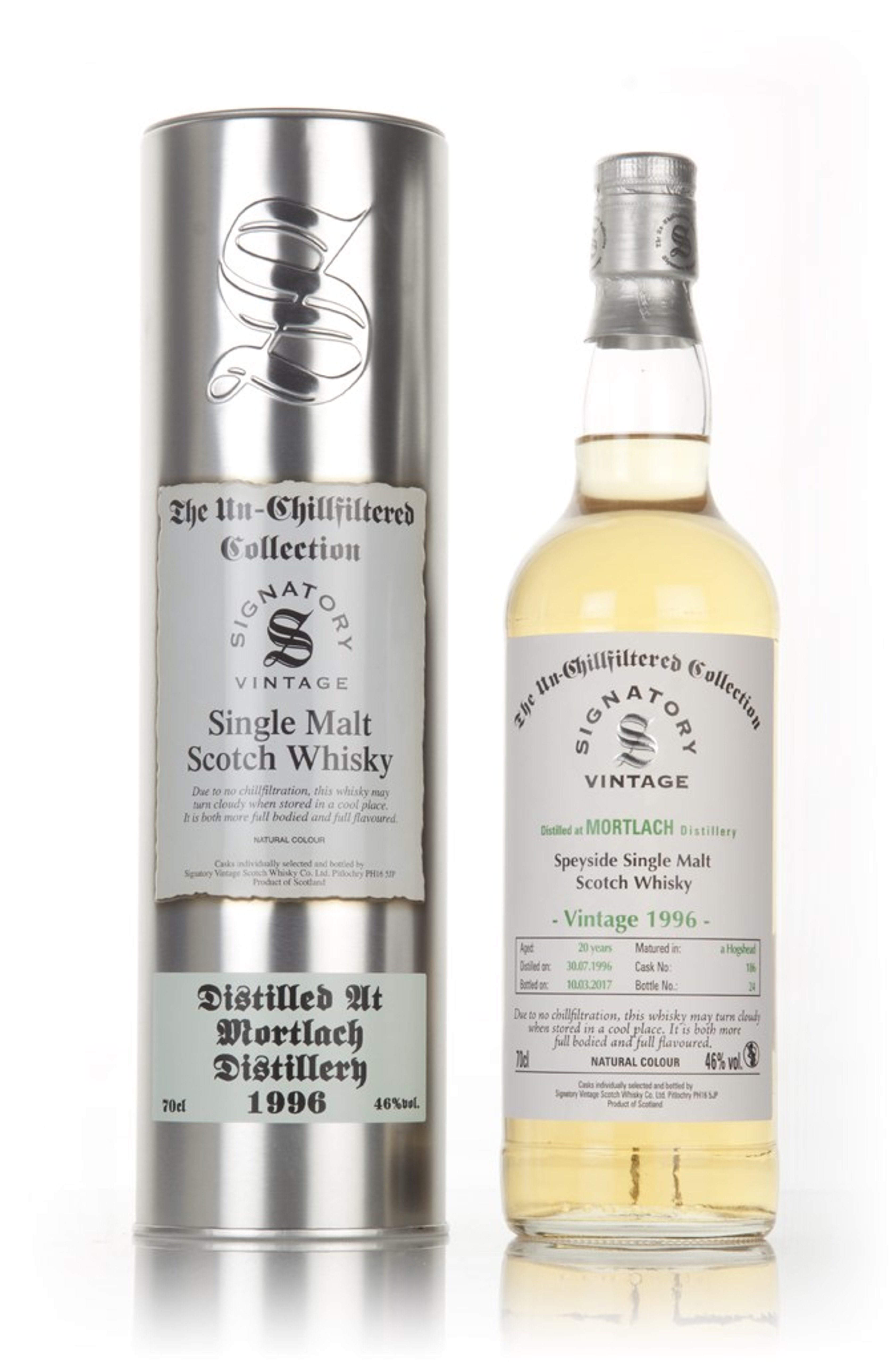 Mortlach 20 Year Old 1996 (cask 186) - Un-Chillfiltered Collection (Signatory) 70cl