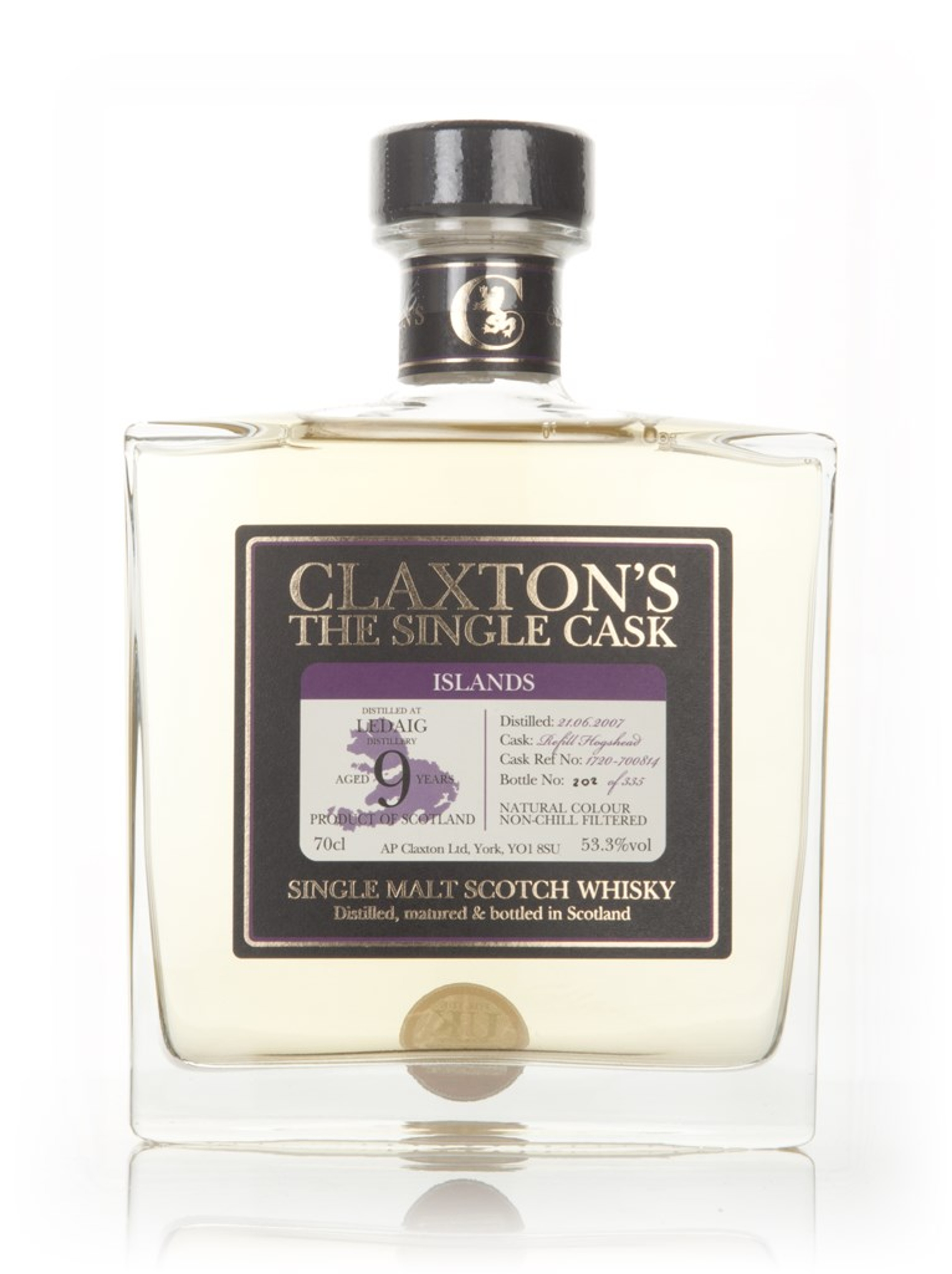 Ledaig 9 Year Old 2007 - Claxton's 70cl