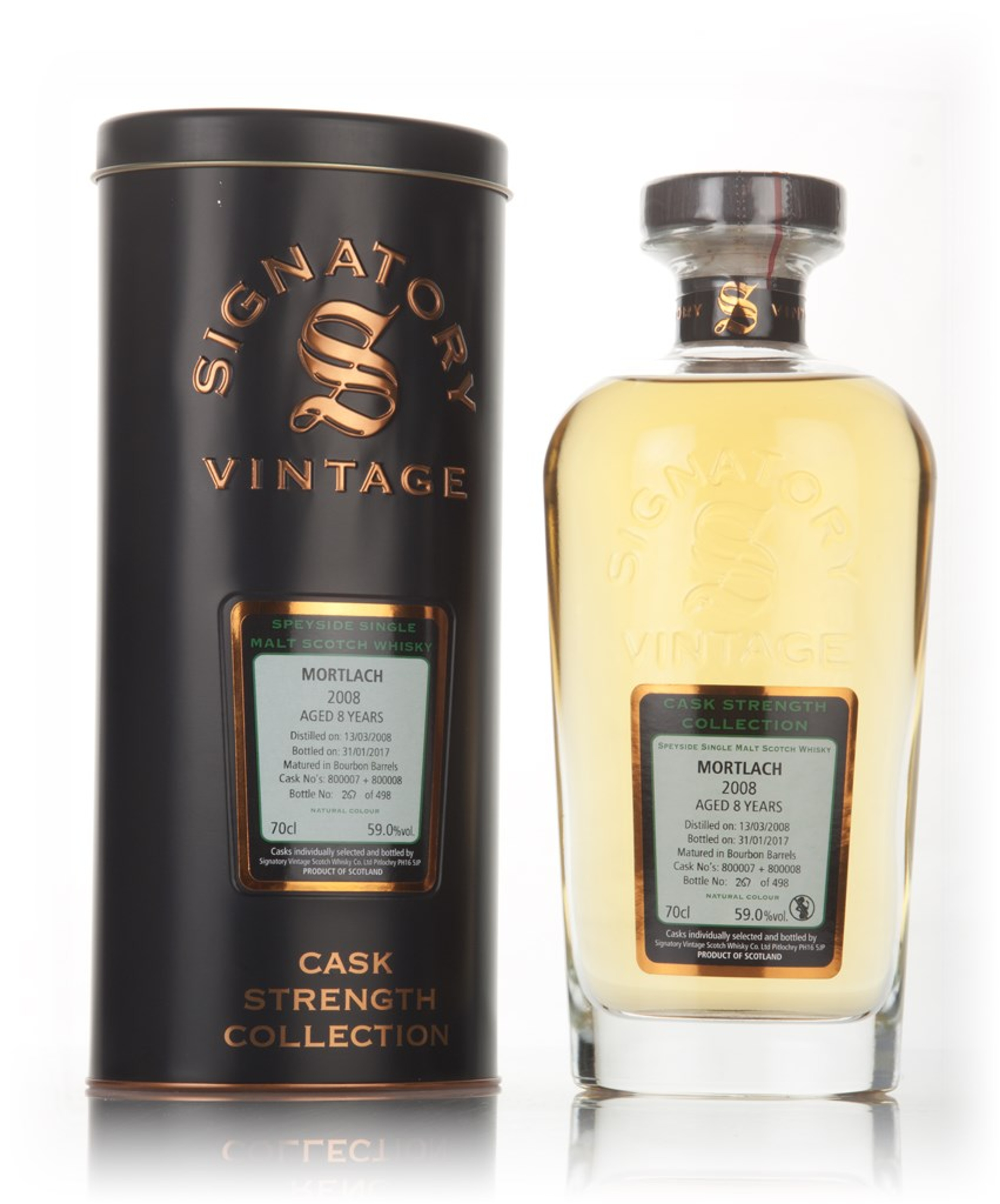 Mortlach 8 Year Old 2008 (cask 800007 & 800008) - Cask Strength Collection (Signatory) 70cl