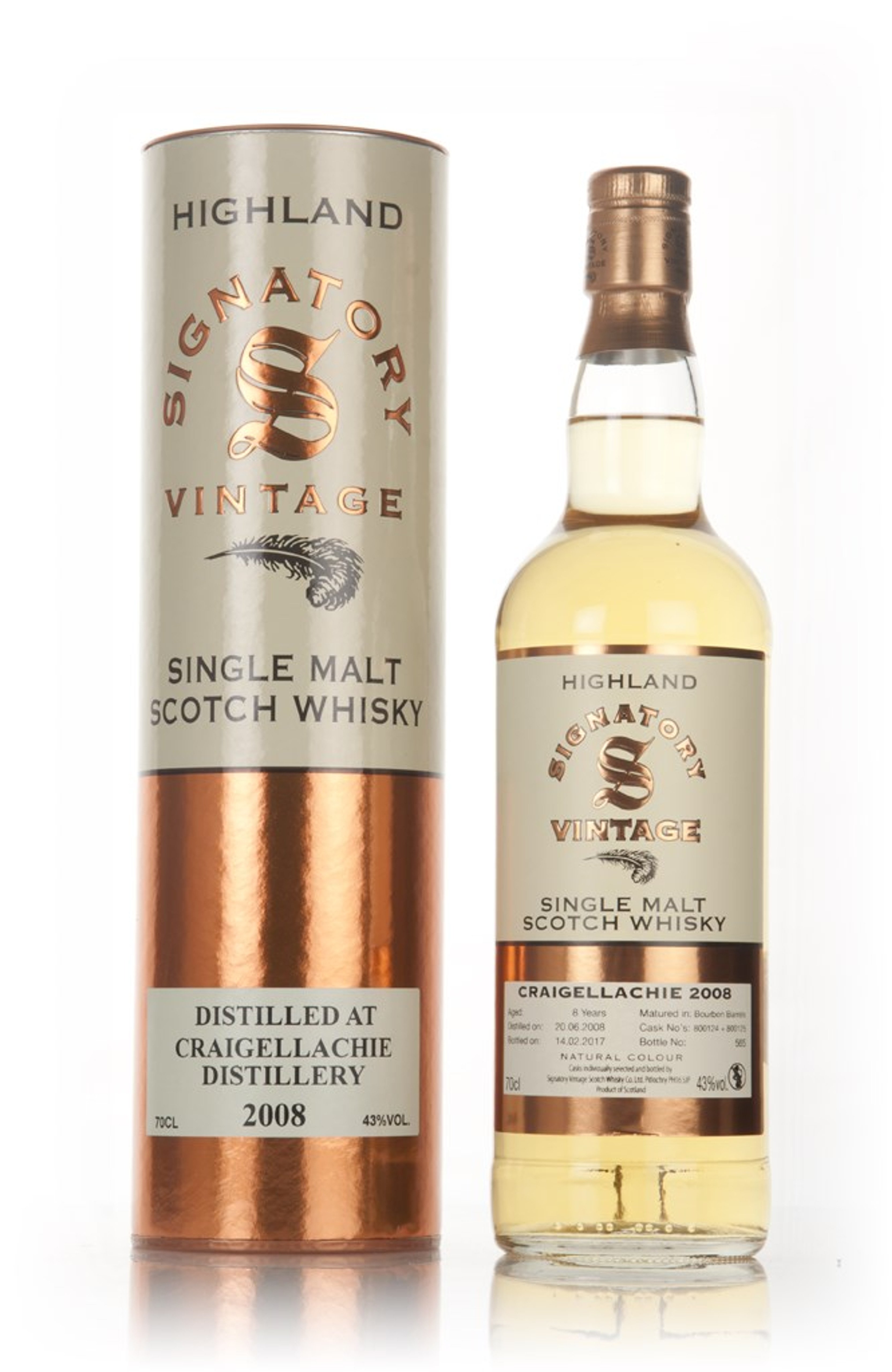 Craigellachie 8 Year Old 2008 (cask 800124 & 800125) - Signatory 70cl