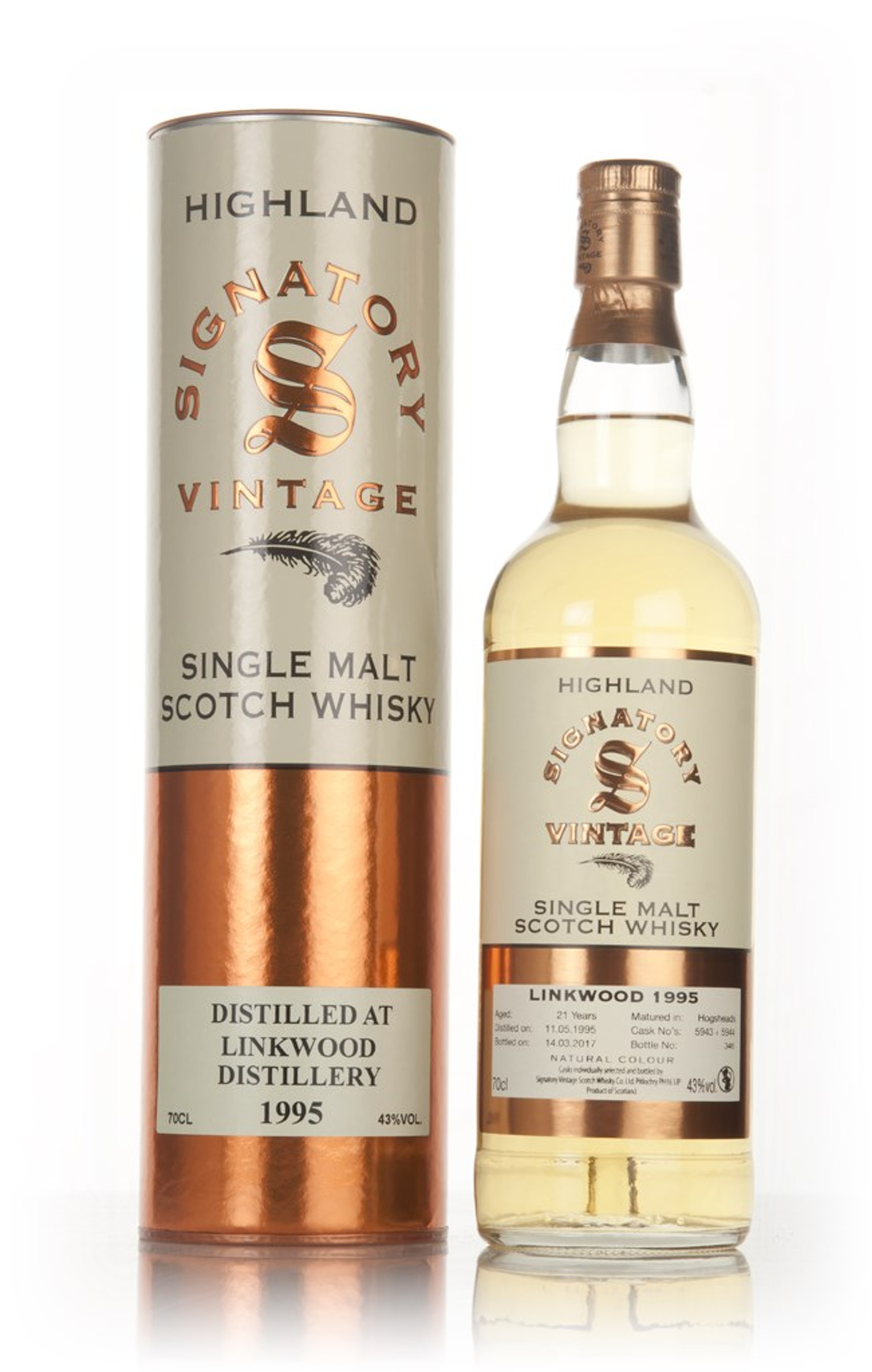 Linkwood 21 Year Old 1995 (casks 5943 & 5944) - Signatory 70cl