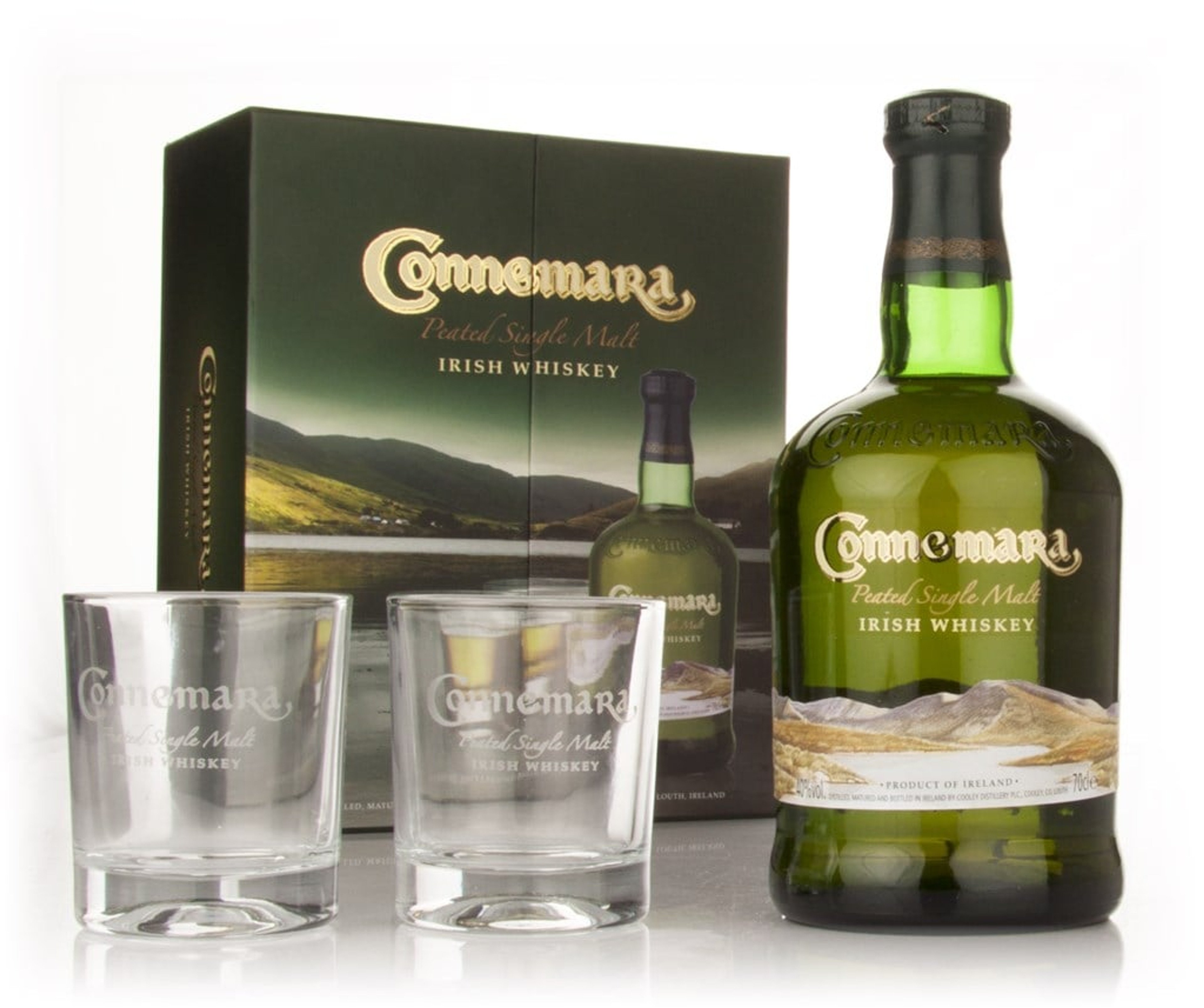 Connemara Peated Single Malt + 2 Glasses 70cl