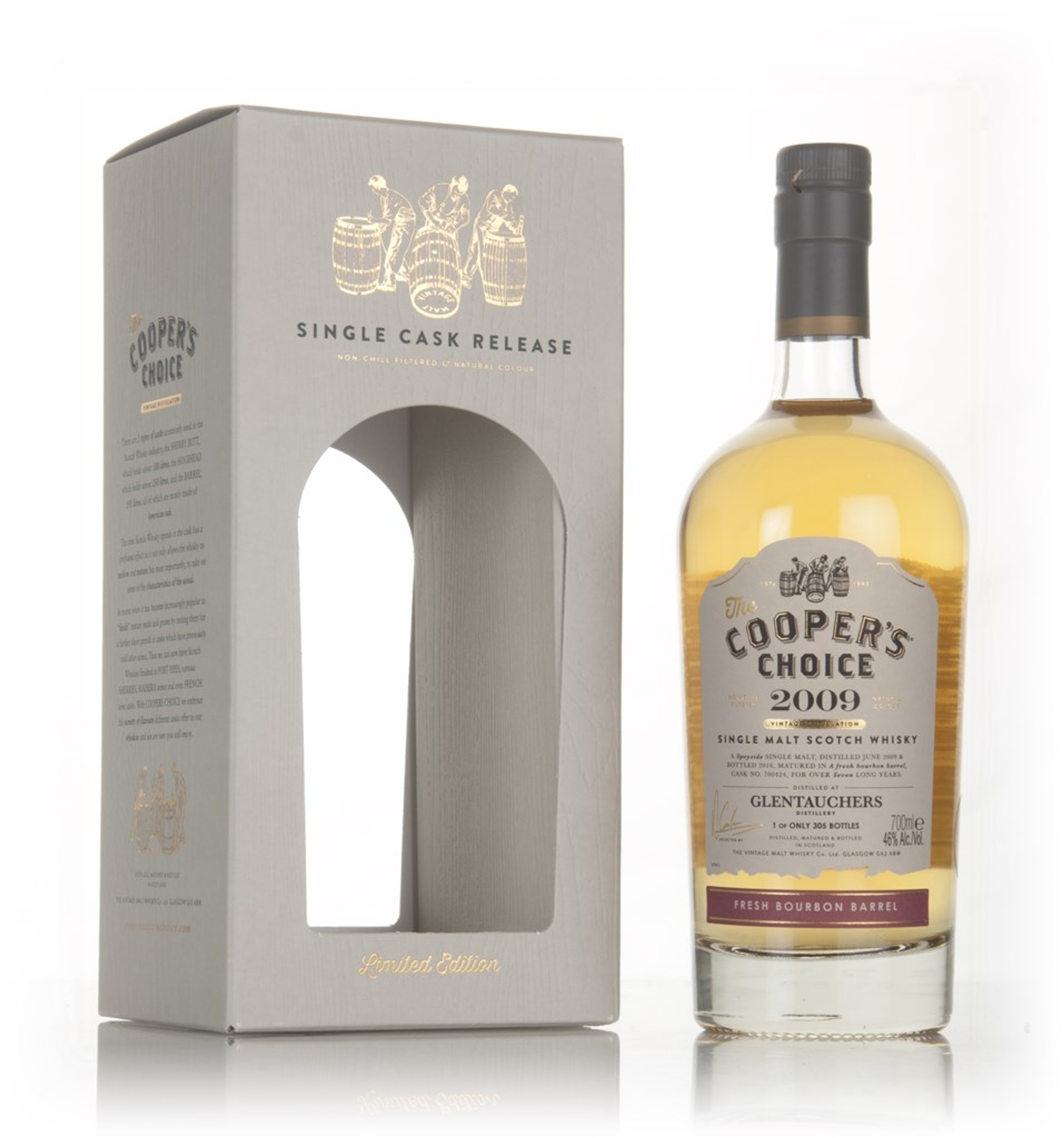 Glentauchers 7 Year Old 2009 (cask 700424) - The Cooper's Choice (The Vintage Malt Whisky Co.) 70cl