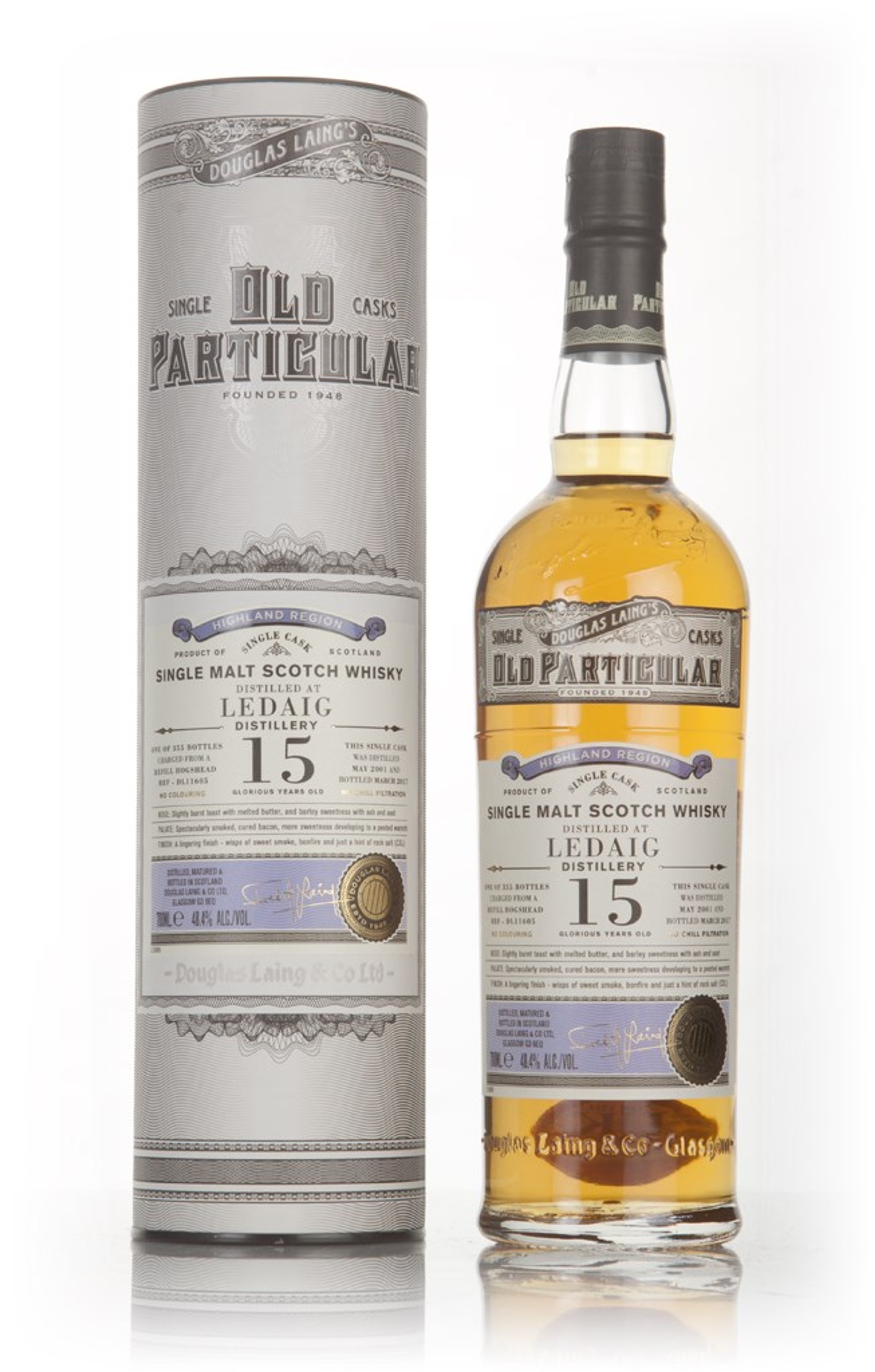 Ledaig 15 Year Old 2001 (cask 11605) - Old Particular (Douglas Laing) 70cl
