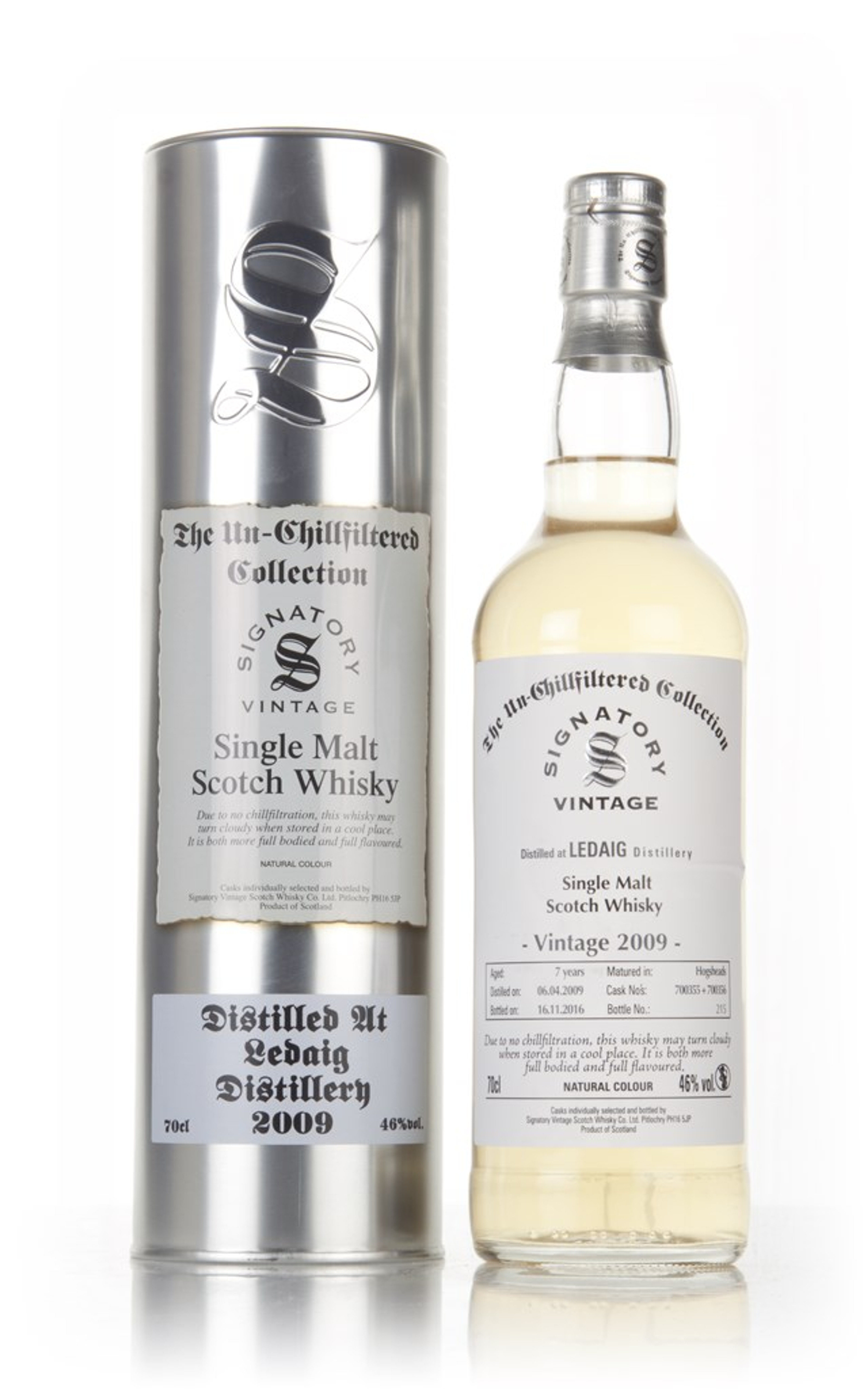 Ledaig 7 Year Old 2009 (casks 700355 & 700356) - Un-Chillfiltered Collection (Signatory) 70cl