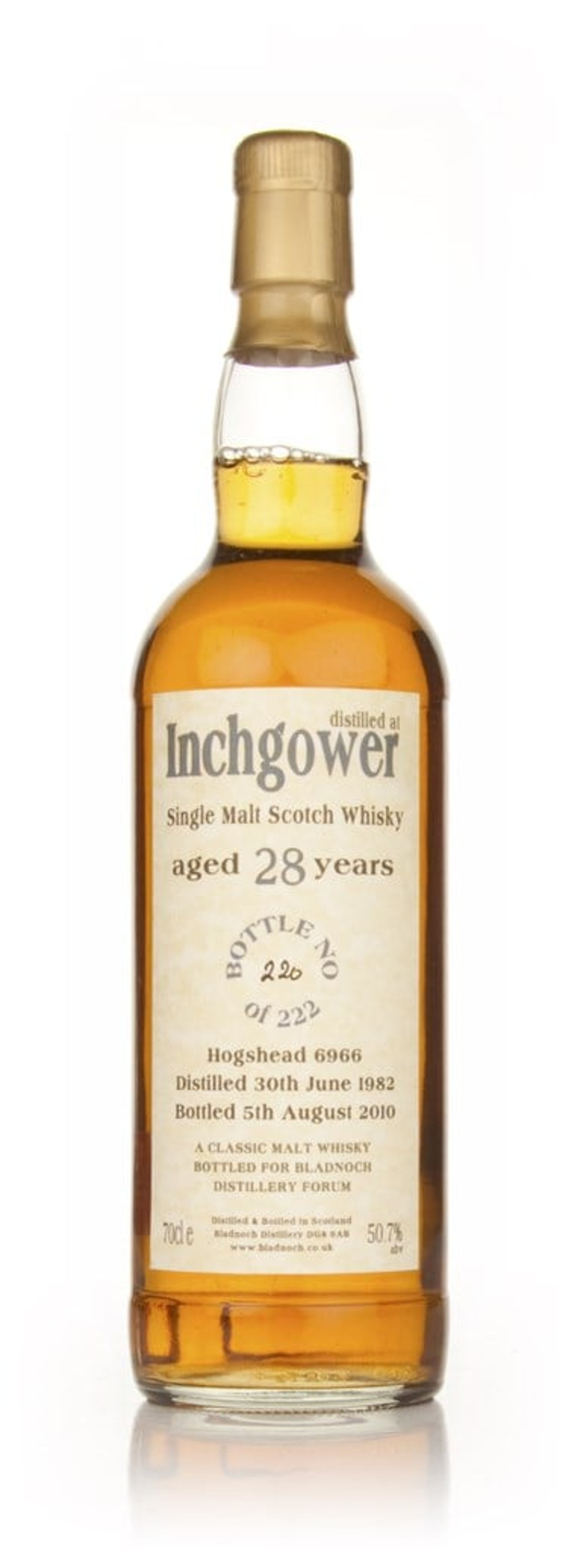 Inchgower 28 Year Old 1982 Cask 6966 (Bladnoch) 70cl