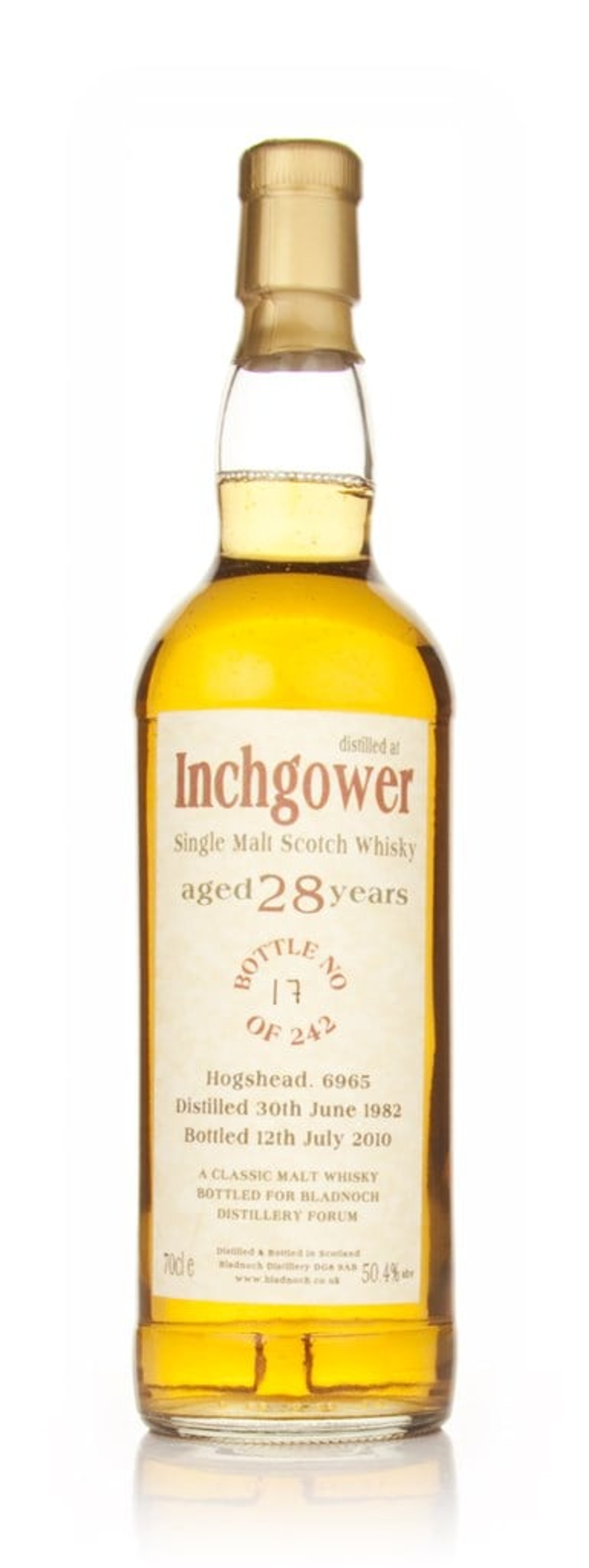 Inchgower 28 Year Old 1982 Cask 6965 (Bladnoch) 70cl
