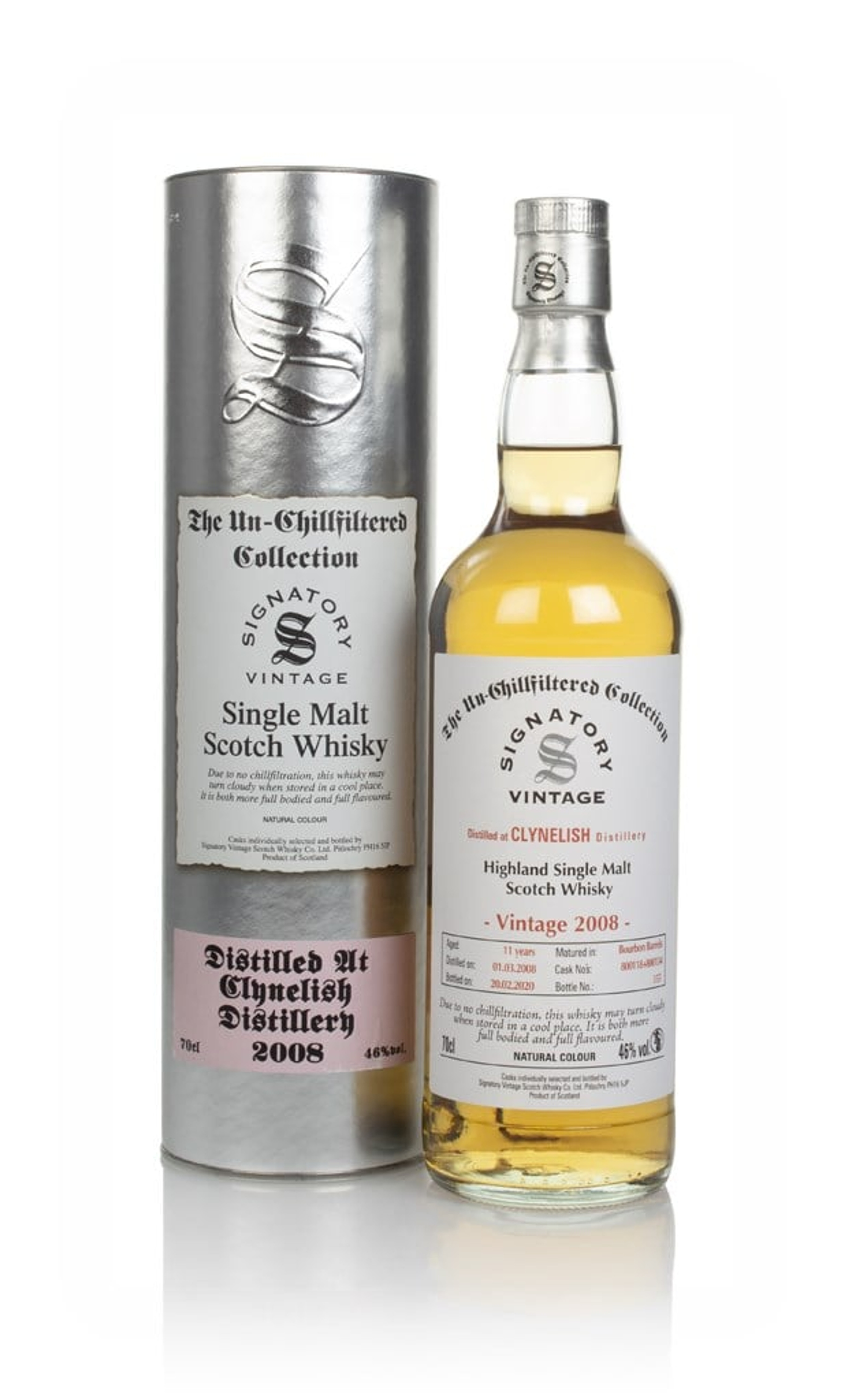 Clynelish 11 Year Old 2008 (casks 800118 & 800134) - Un-Chillfiltered Collection (Signatory) 70cl