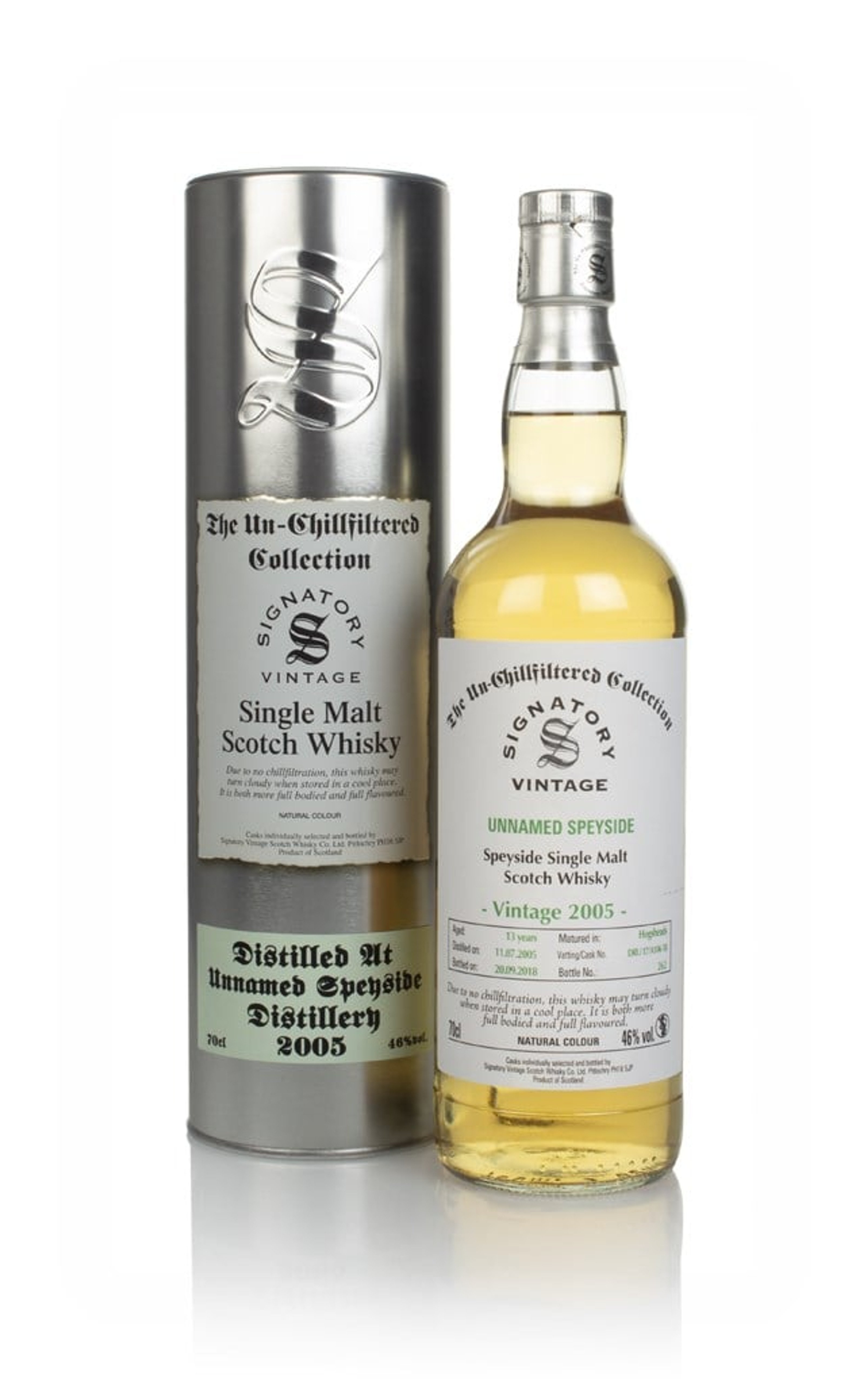 Unnamed Speyside 13 Year Old 2005 (casks 17/A106 58) - Un-Chillfiltered Collection (Signatory) 70cl