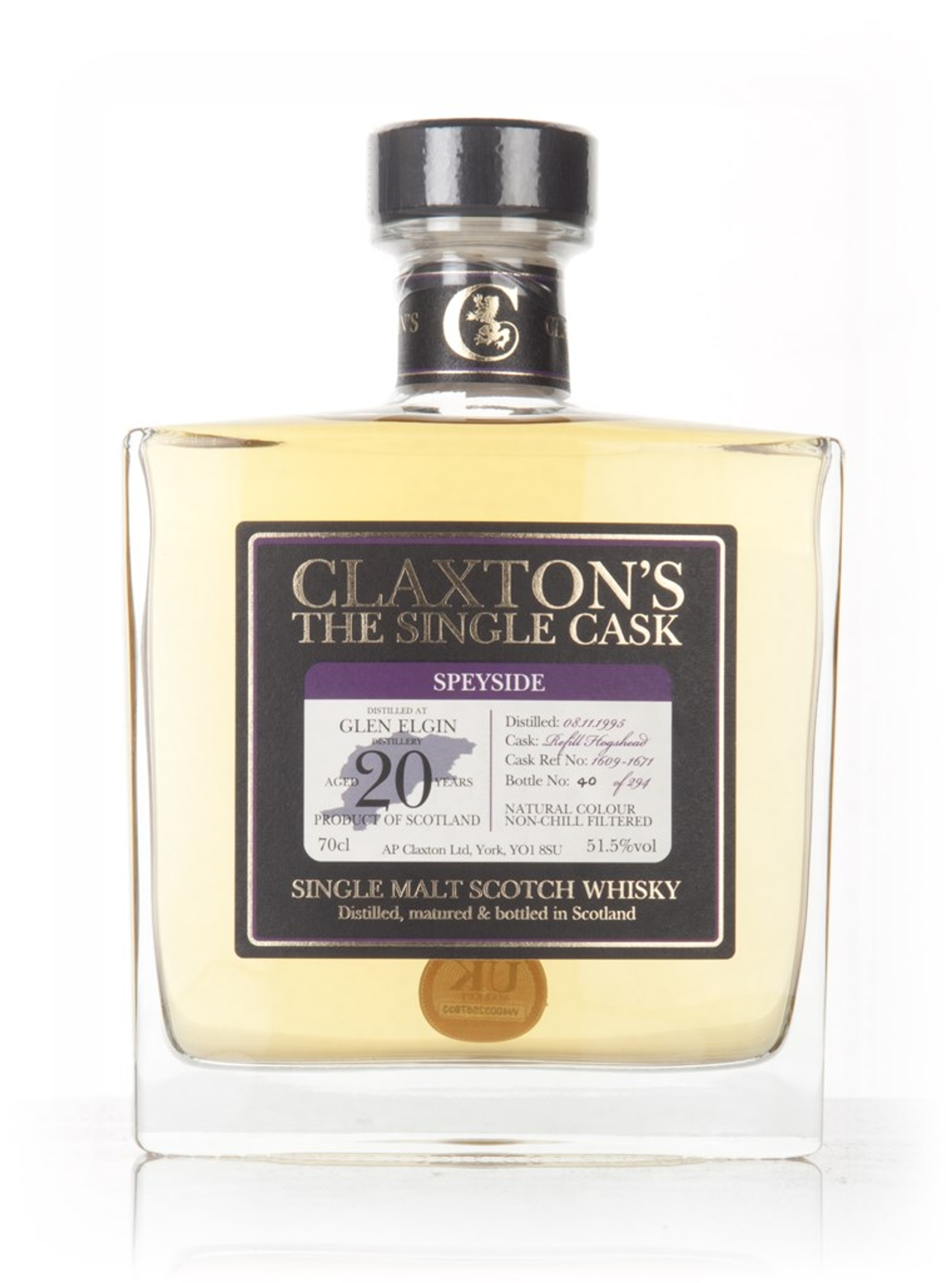 Glen Elgin 20 Year Old 1995 - Claxton's 70cl
