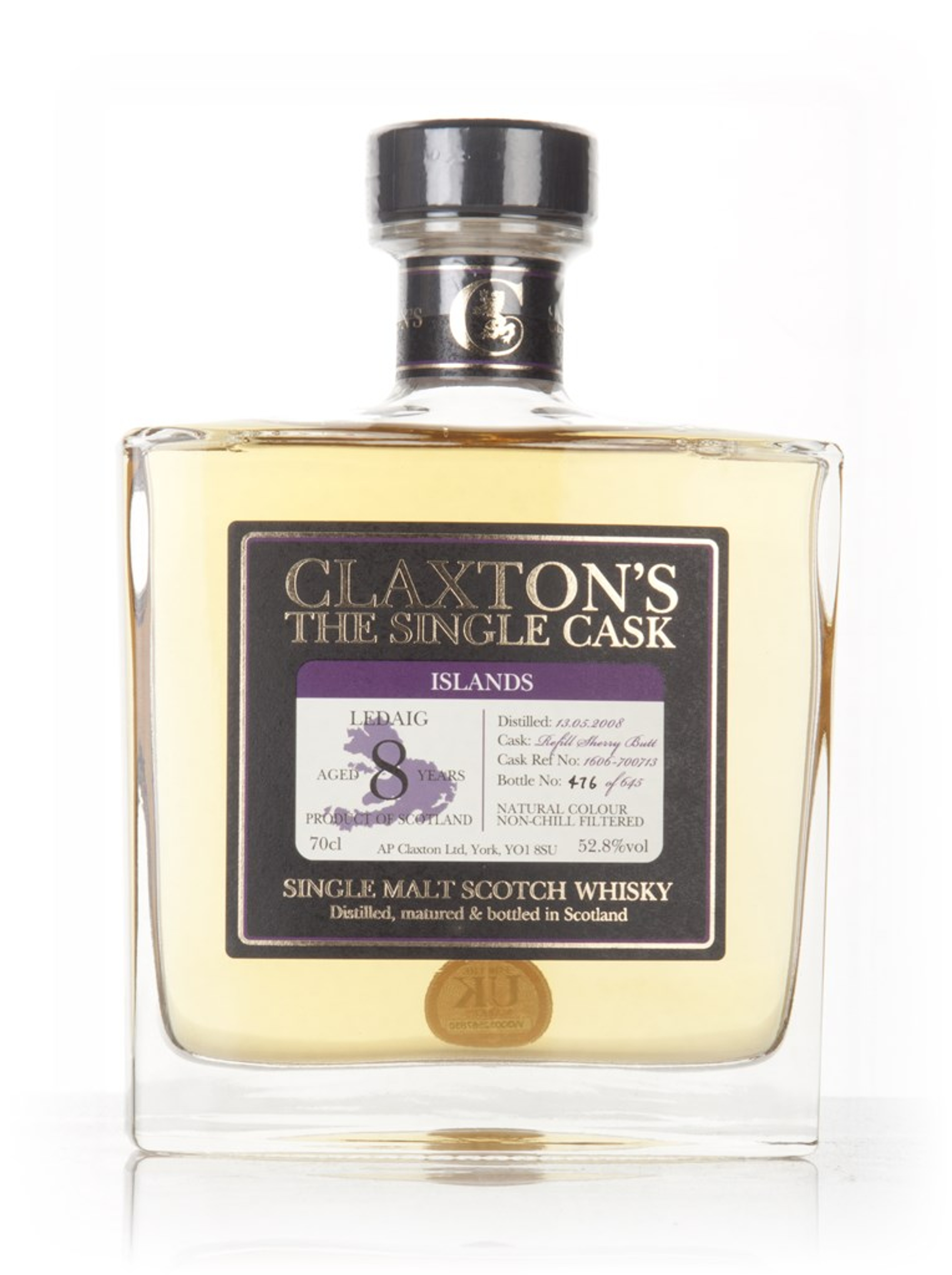Ledaig 8 Year Old 2008 - Claxton's 70cl