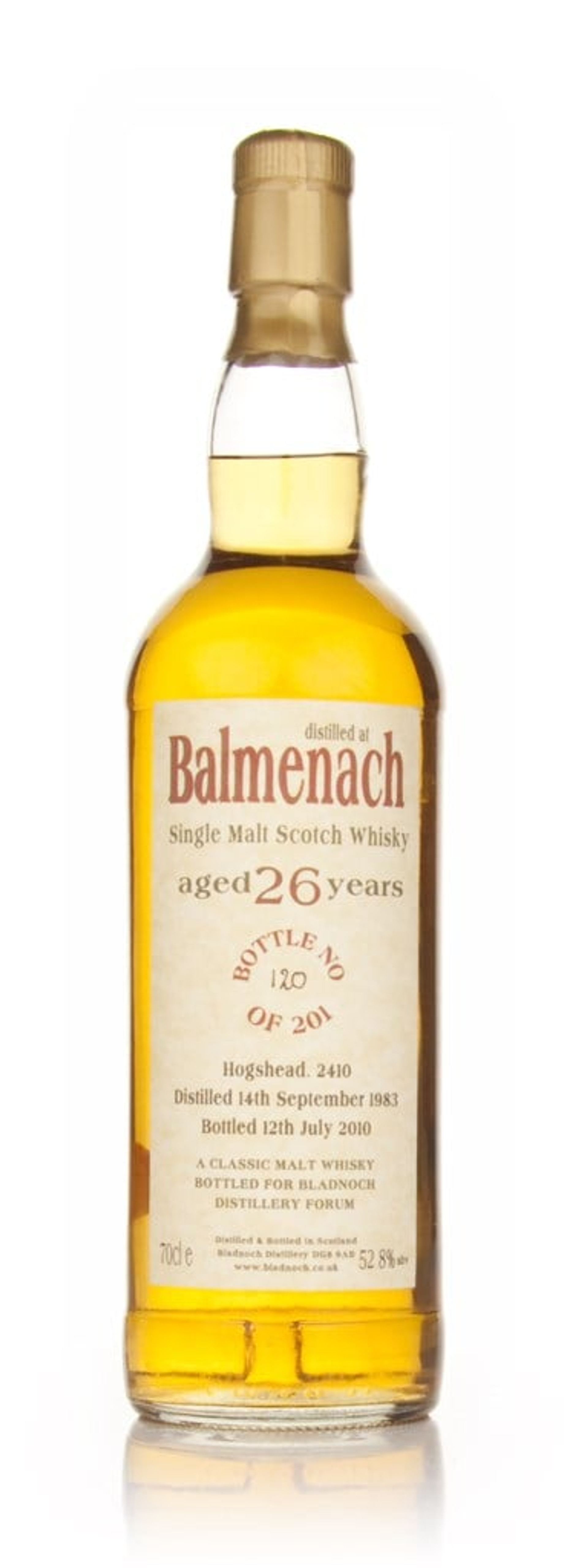 Balmenach 26 Year Old 1983 Cask 2410 (Bladnoch) 70cl