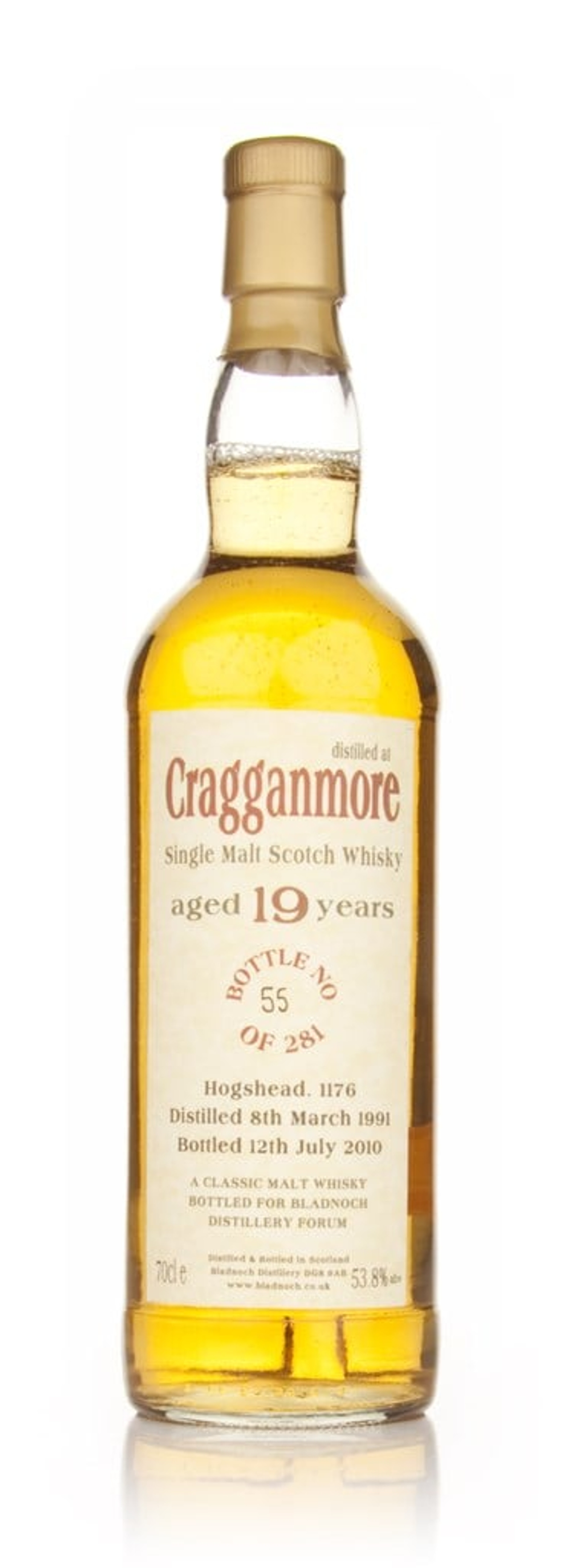 Cragganmore 19 Year Old 1991 (Bladnoch) 70cl