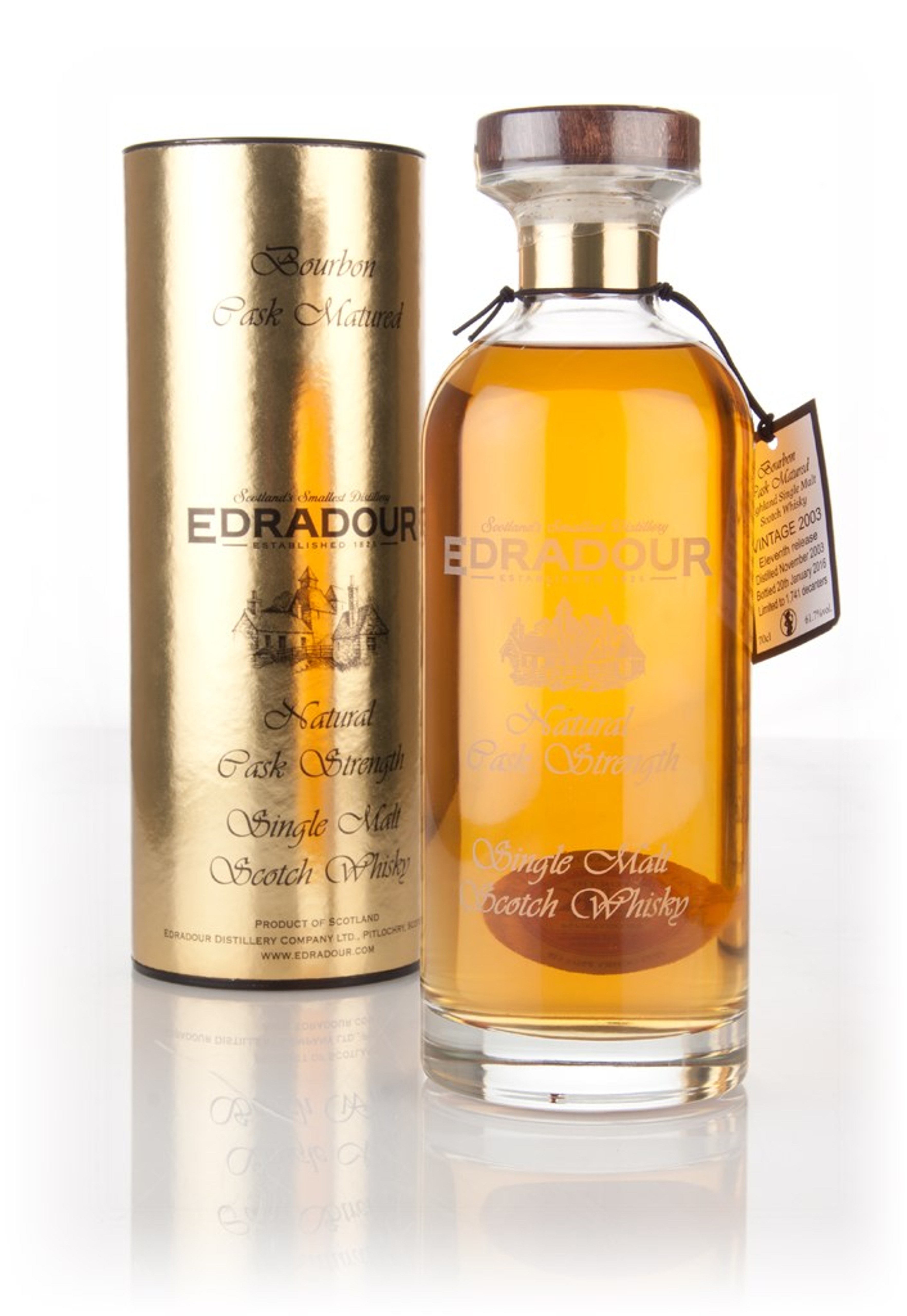 Edradour 12 Year Old 2003 (11th Release) Bourbon Cask Matured Natural Cask Strength - Ibisco Decanter 70cl