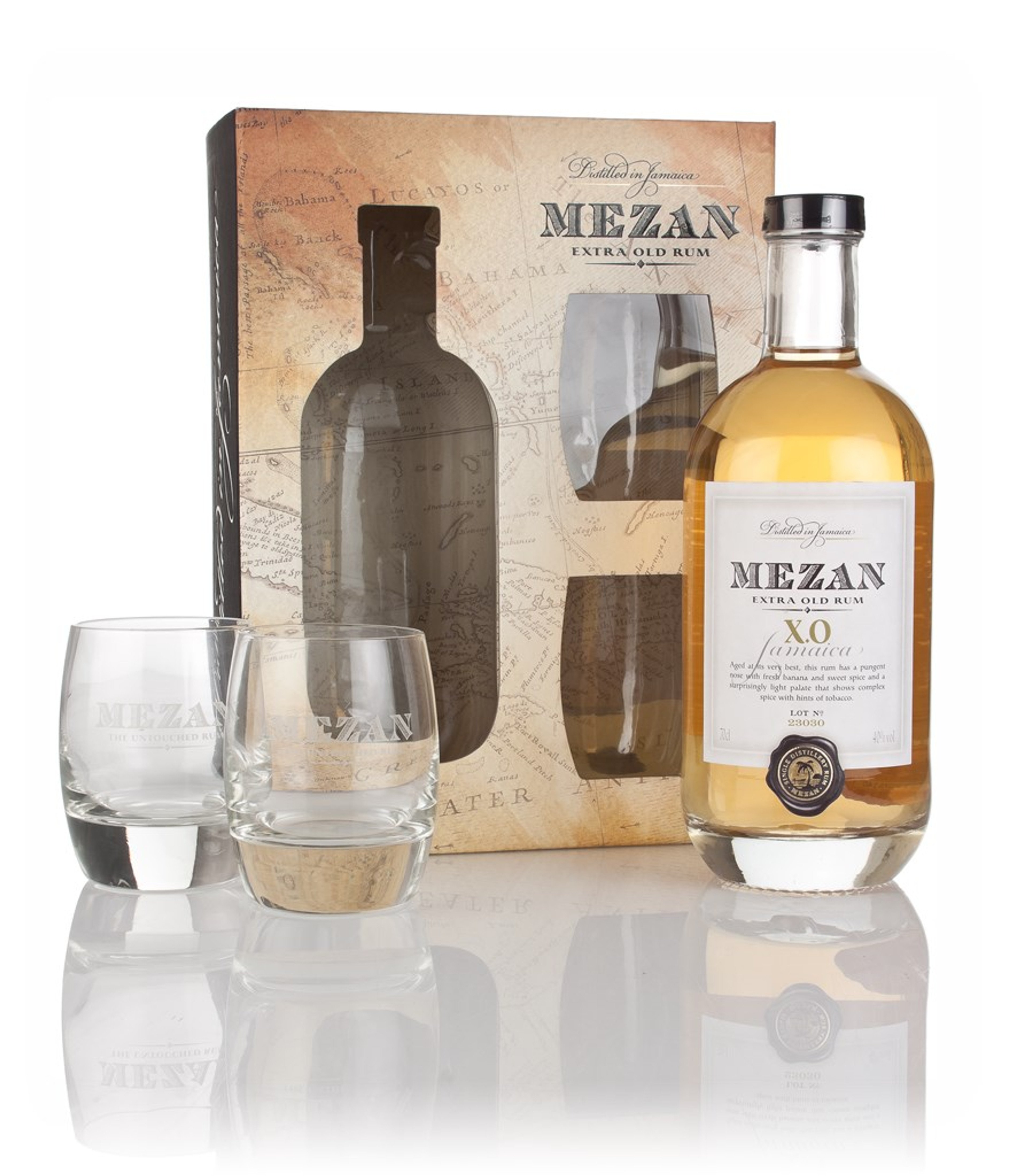 Mezan Jamaica XO Gift Pack with 2x Glasses 70cl