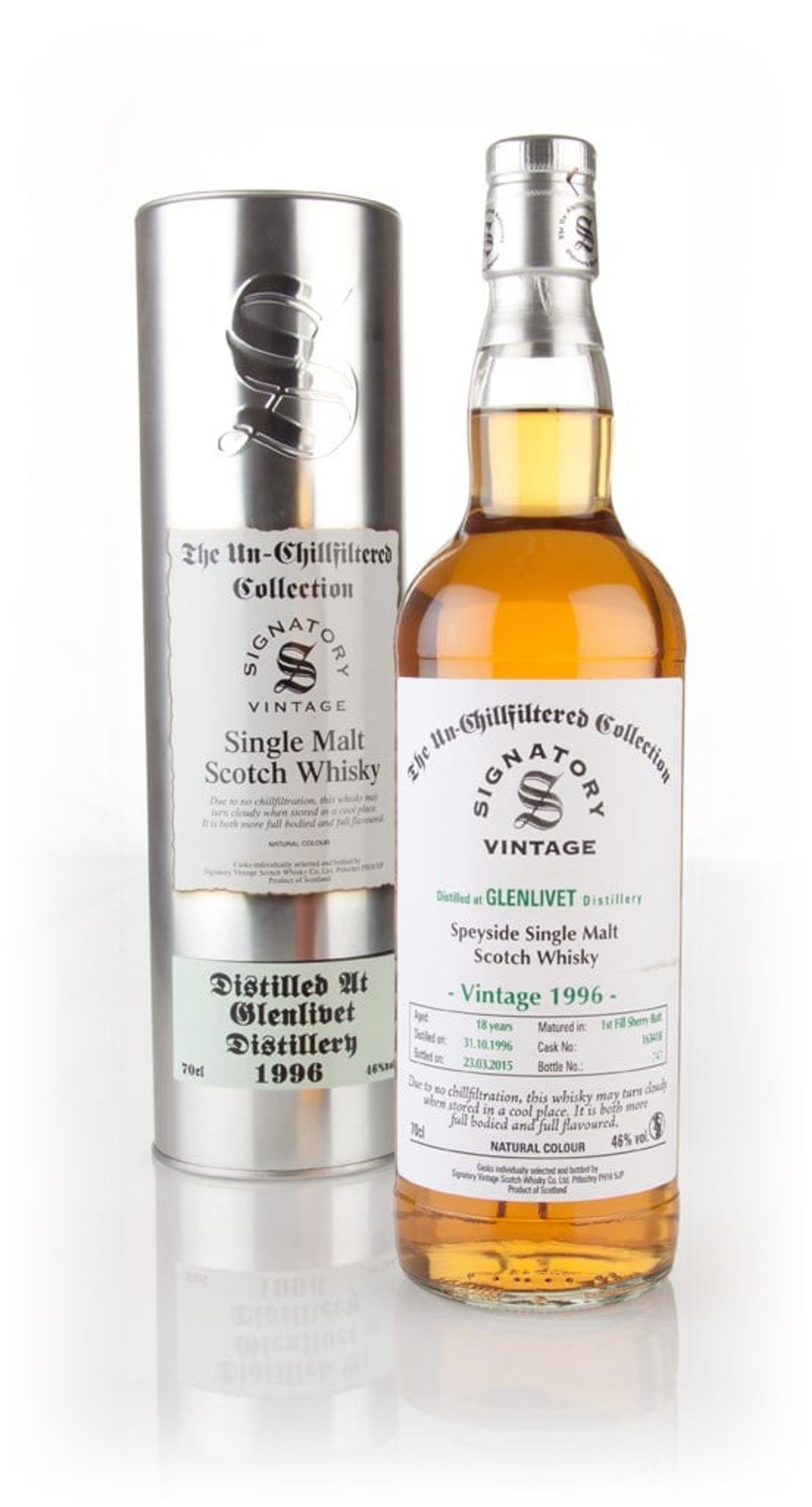 Glenlivet 18 Year Old 1996 (cask 163418) - Un-Chillfiltered (Signatory) 70cl