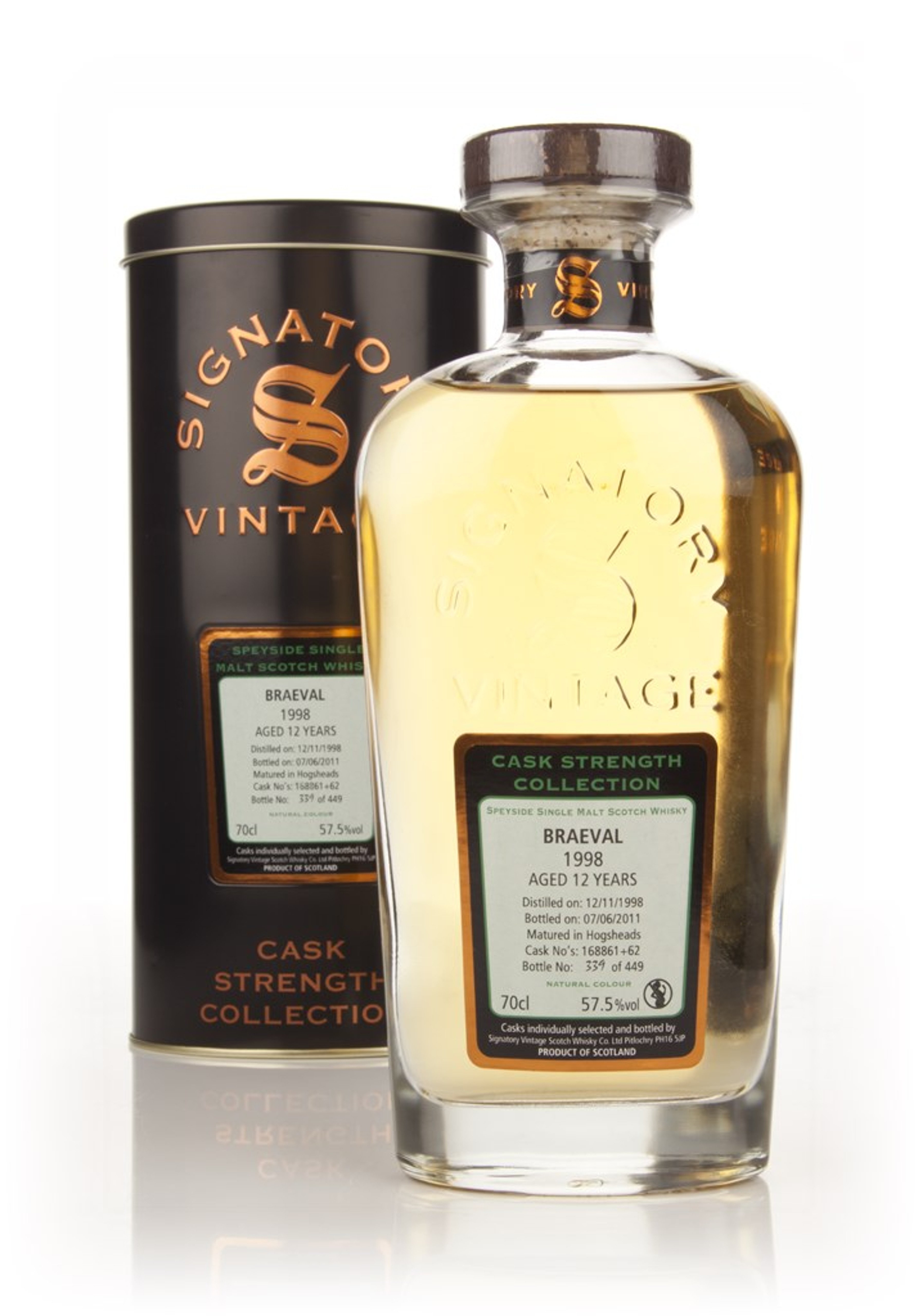 Braeval 12 Year Old 1998 (casks 168861 + 168862) - Cask Strength Collection (Signatory) 70cl