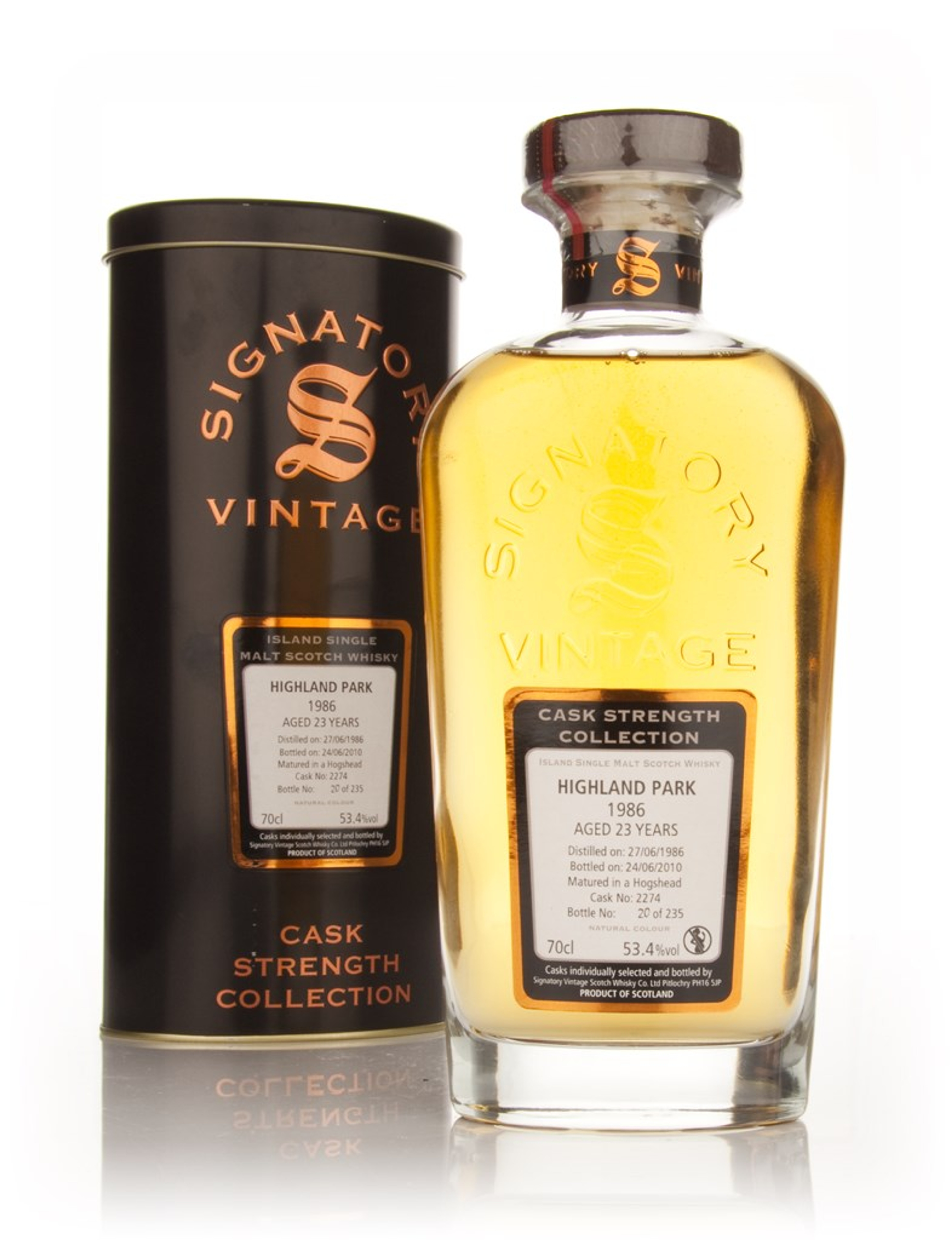 Highland Park 23 Year Old 1986 Cask 2274 - Cask Strength Collection (Signatory) 70cl