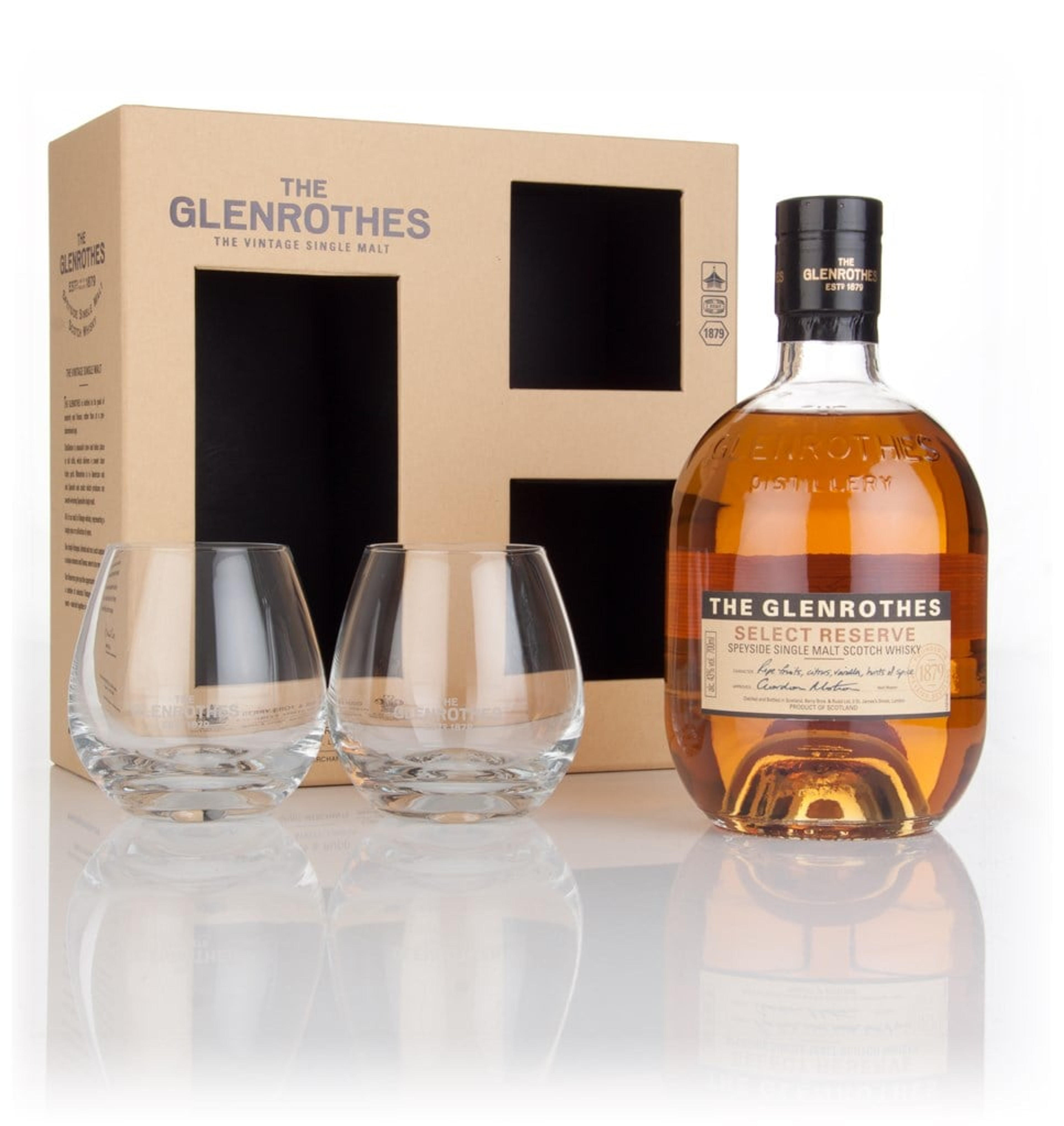 Glenrothes Select Reserve Gift Pack with 2x Glasses 70cl