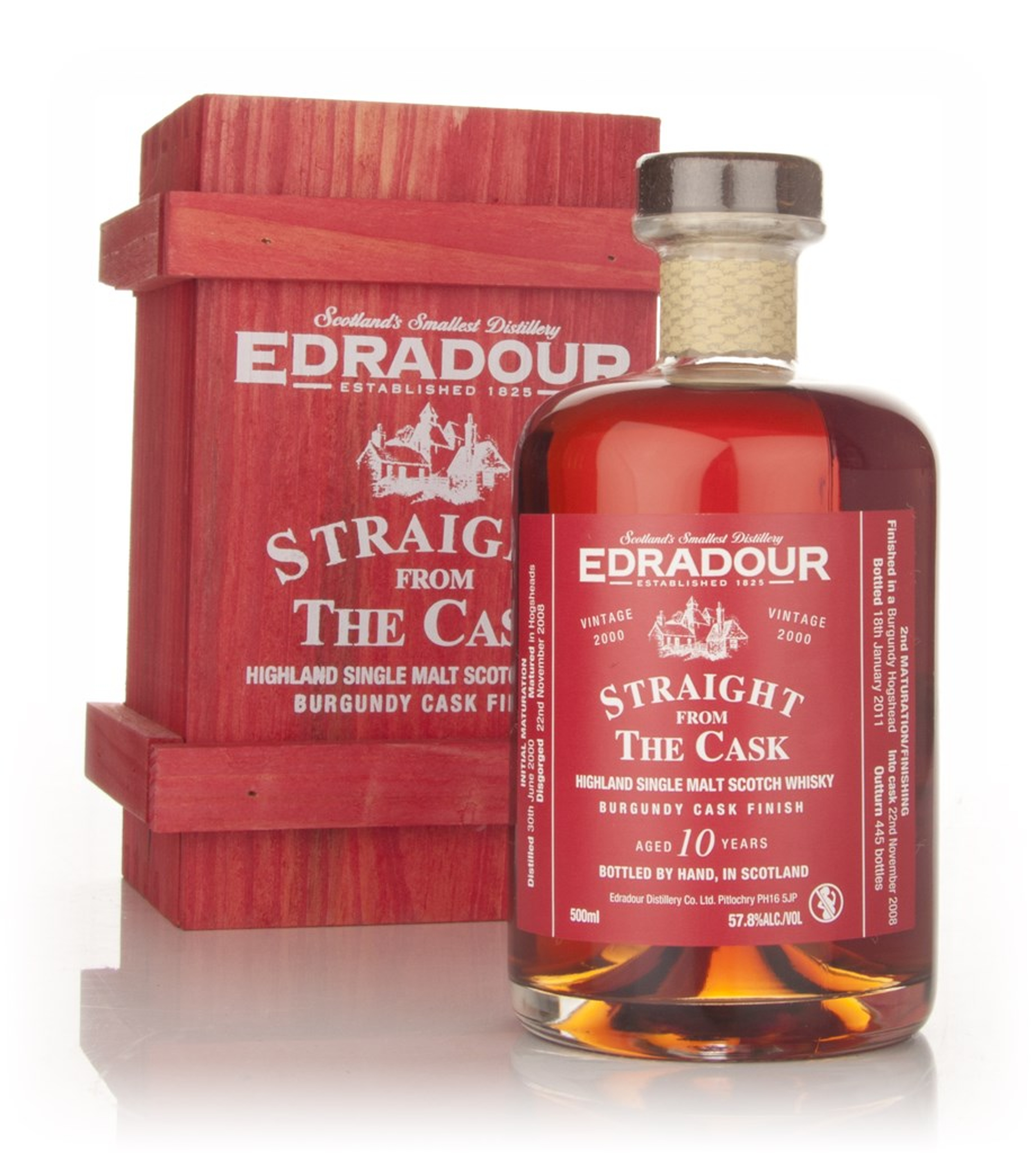 Edradour 10 Year Old 2000 Burgundy Cask Finish - Straight from the Cask 50cl