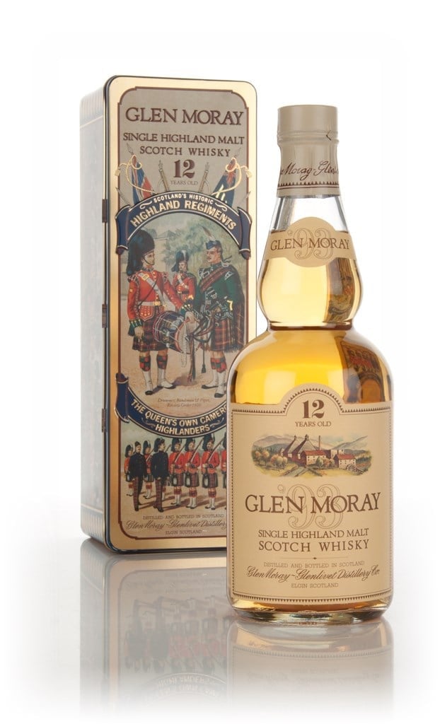 Glen Moray 12 Year Old - Highland Regiments The Queen's Own Cameron Highlanders - 1980s 70cl