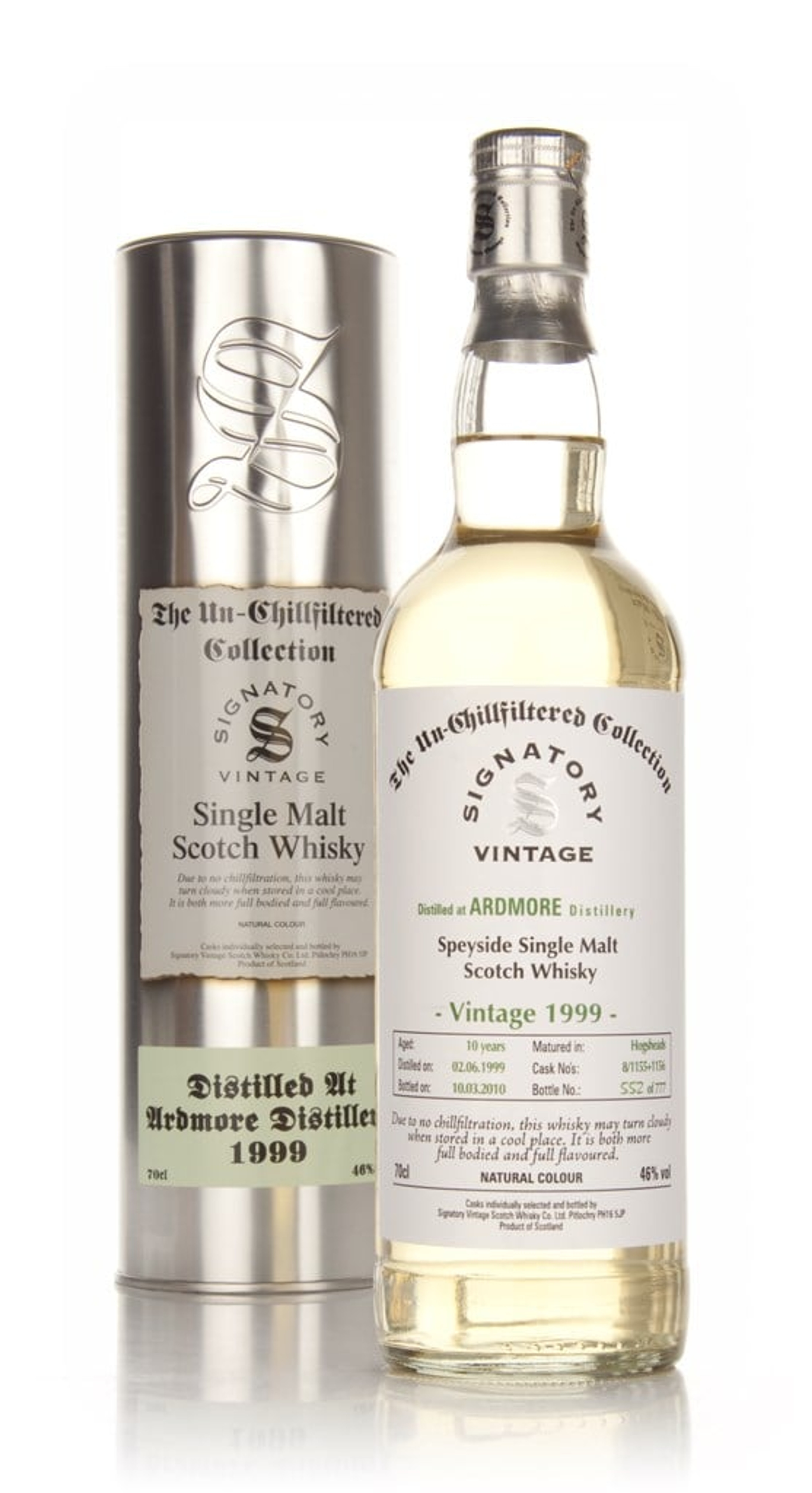 Ardmore 10 Year Old 1999 - Un-Chillfiltered (Signatory) 70cl