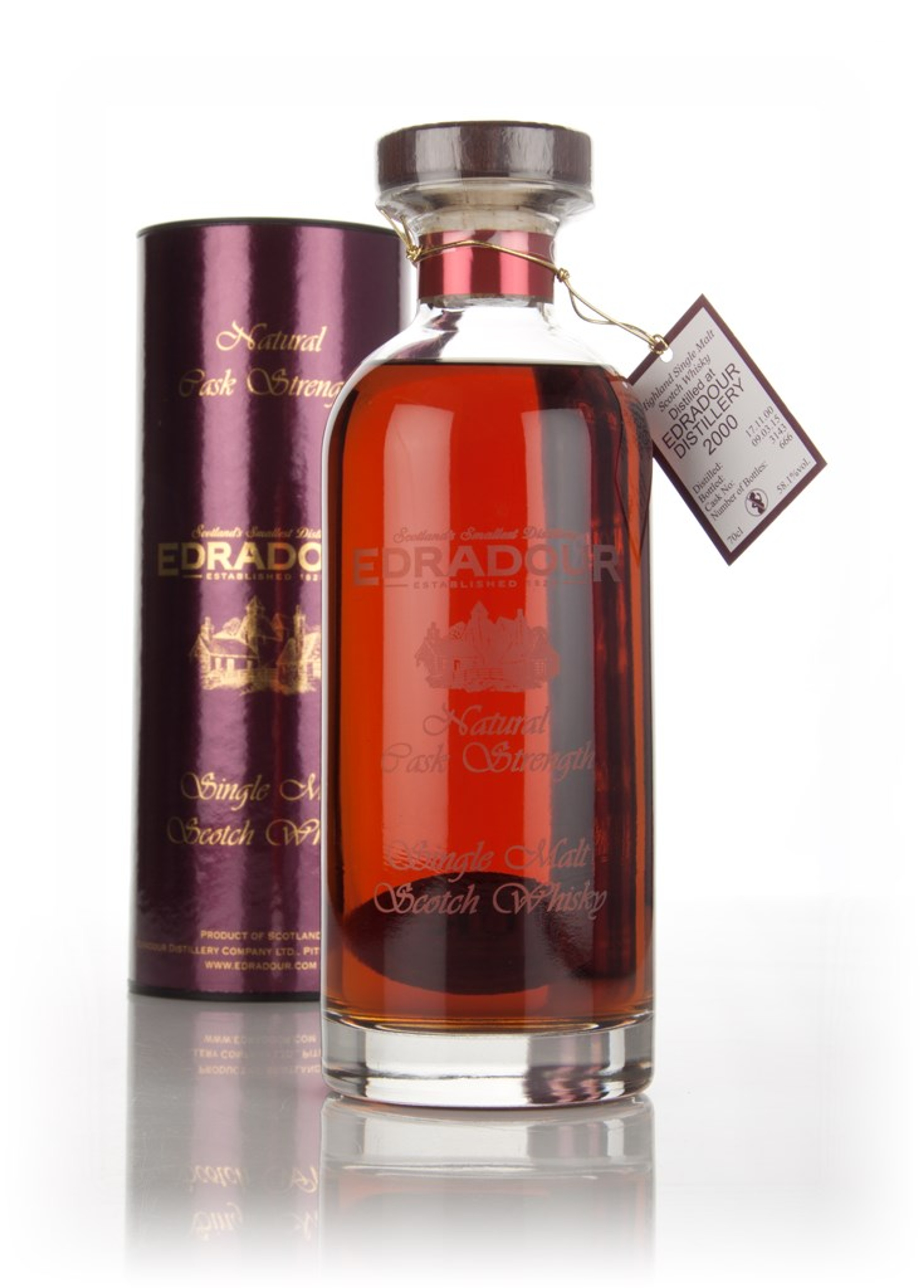 Edradour 14 Year Old 2000 (cask 3143) Natural Cask Strength - Ibisco Decanter 70cl