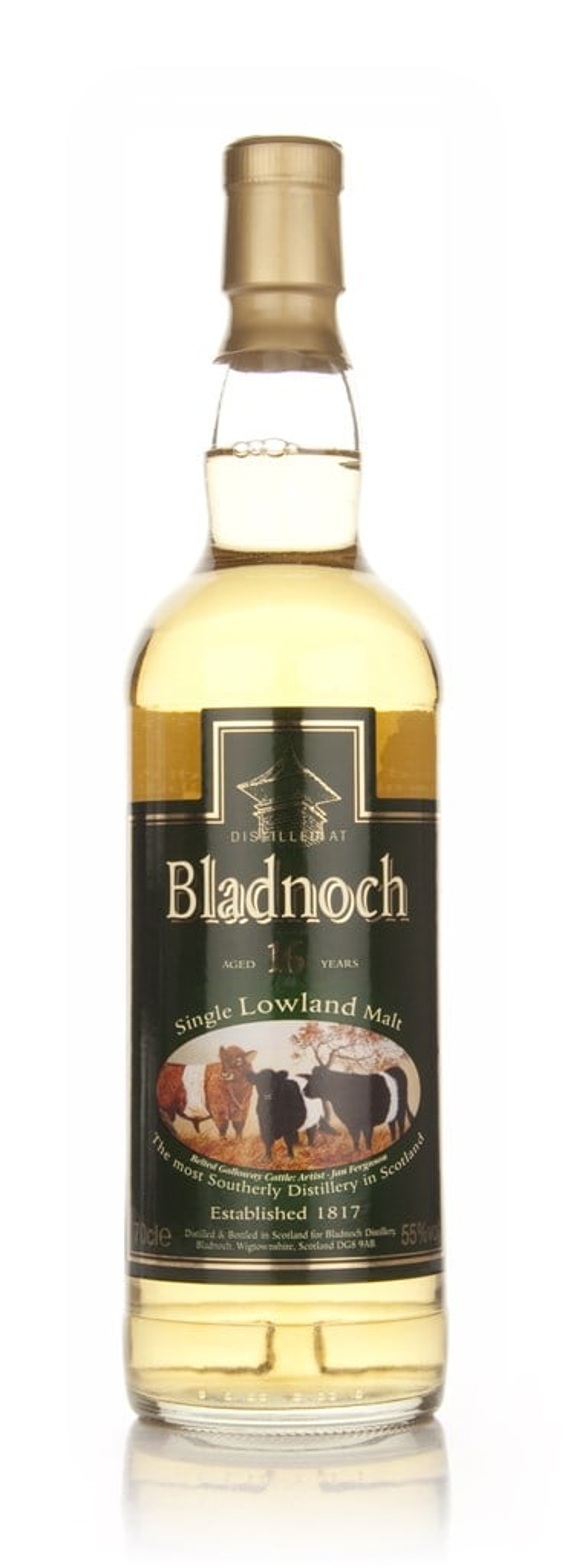 Bladnoch 16 Year Old - Belted Galloway Label 70cl